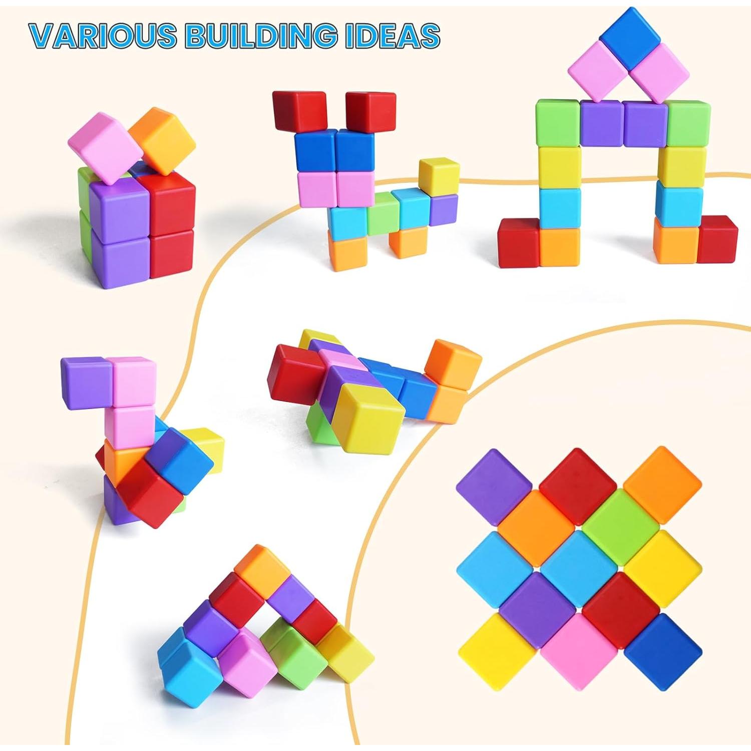 Bloques de Construcción Magnéticos Pleykele 16PCS 4.19cm 8 Colores