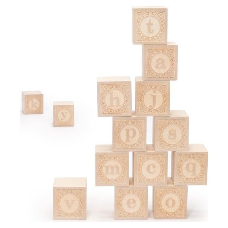 Bloques de Madera Alphablank Uncle Goose - 14 Cubos 4.4 cm