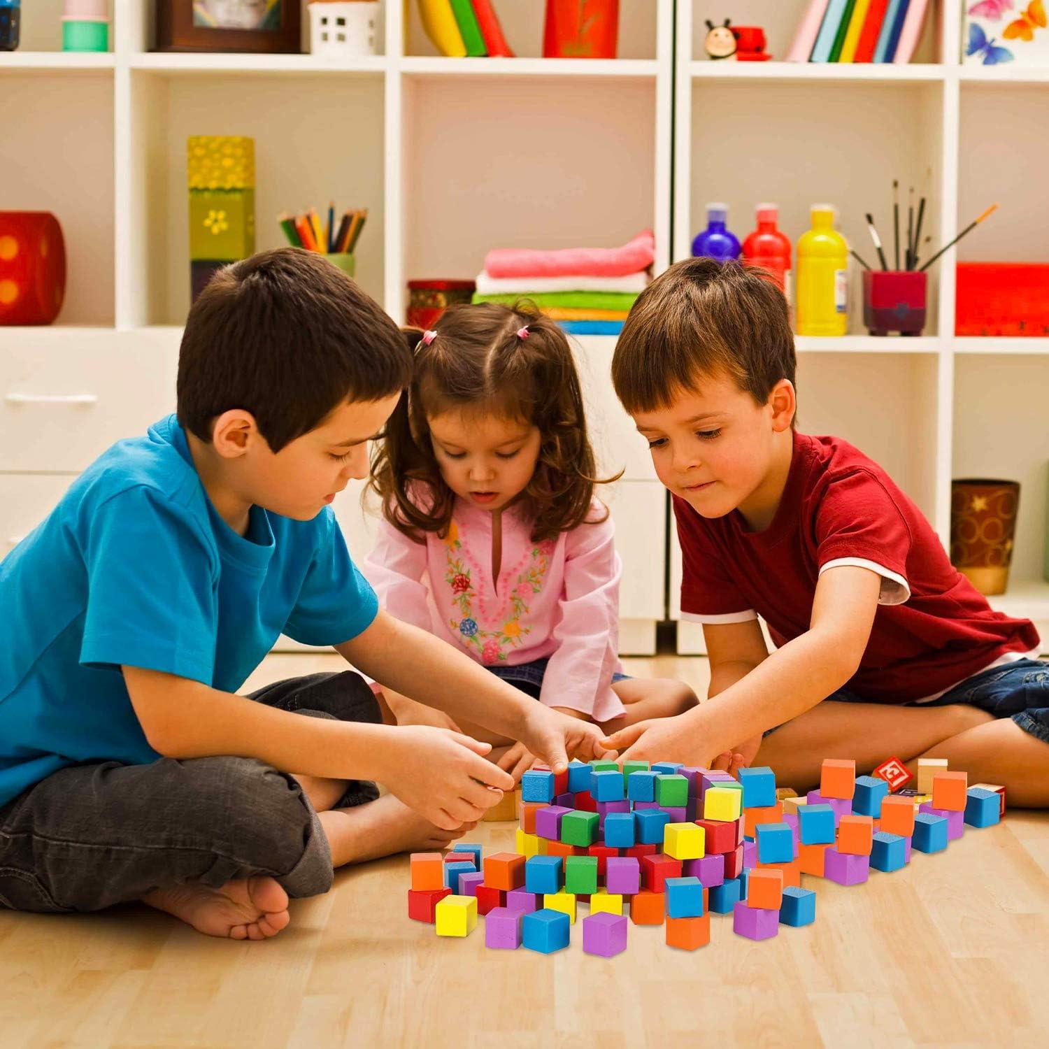 Bloques de Madera Coobbar 200 Piezas 1.98 cm Colores Variados