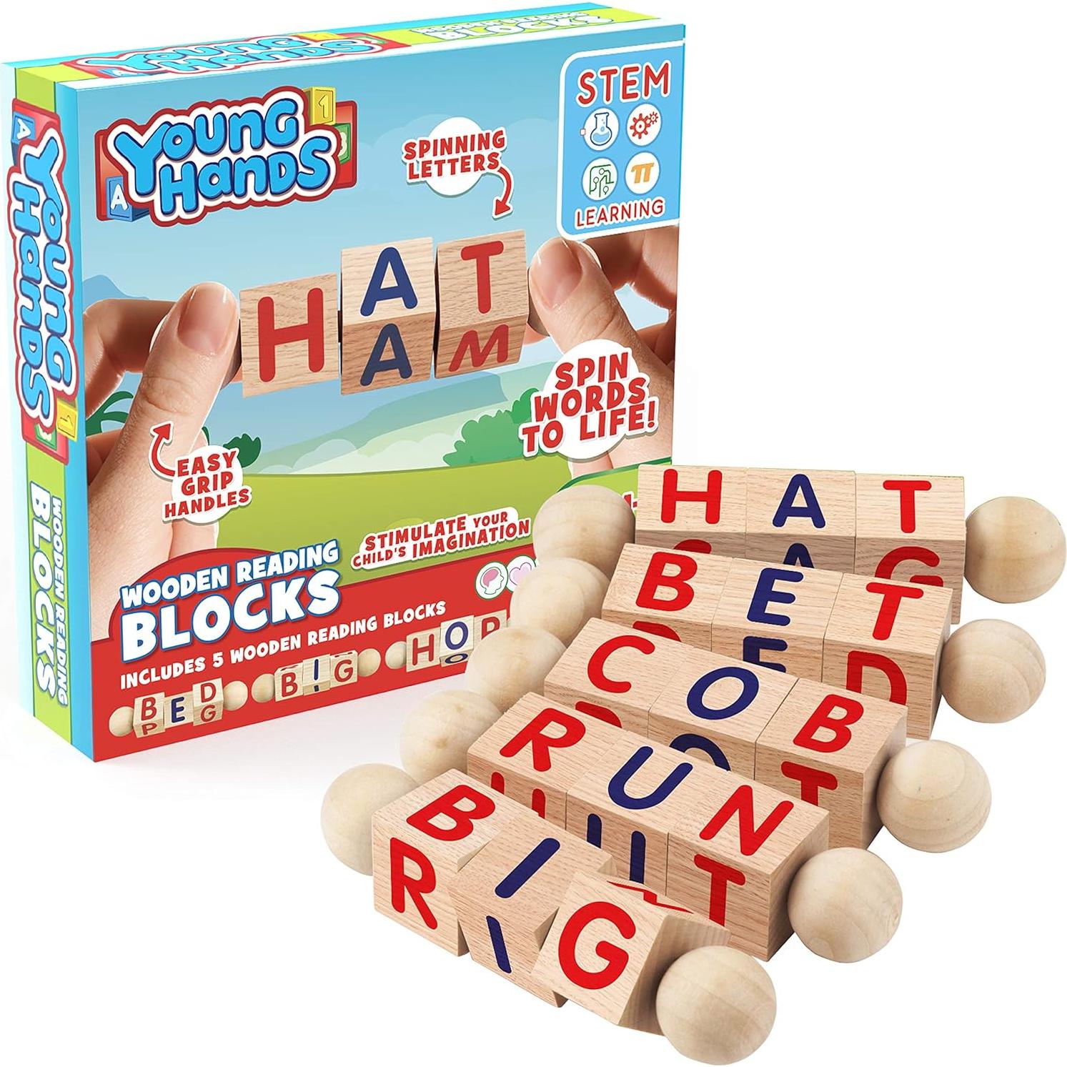 Bloques de Alfabeto Montessori Young Hands - Set de 5 Bloques 3D
