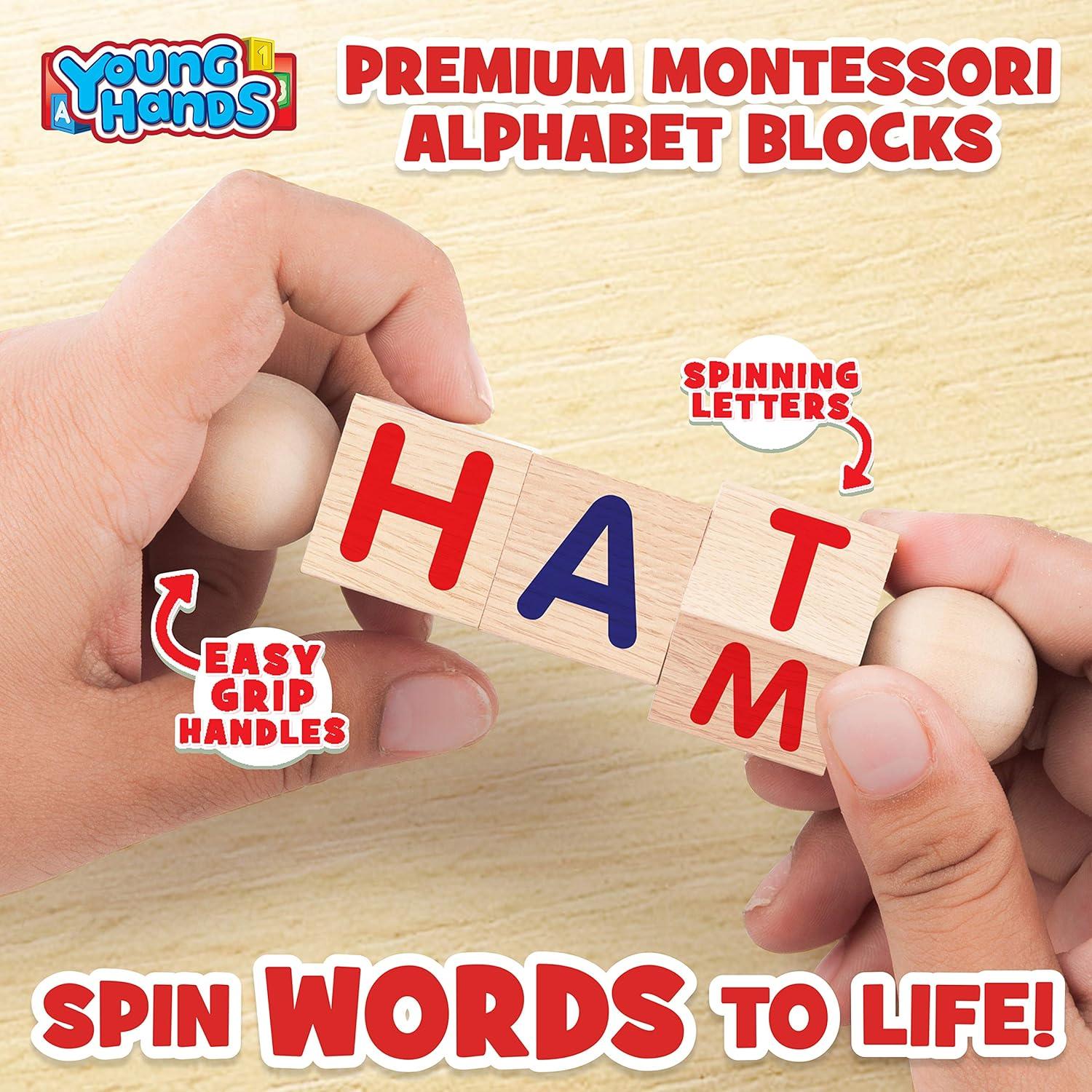 Bloques de Alfabeto Montessori Young Hands - Set de 5 Bloques 3D