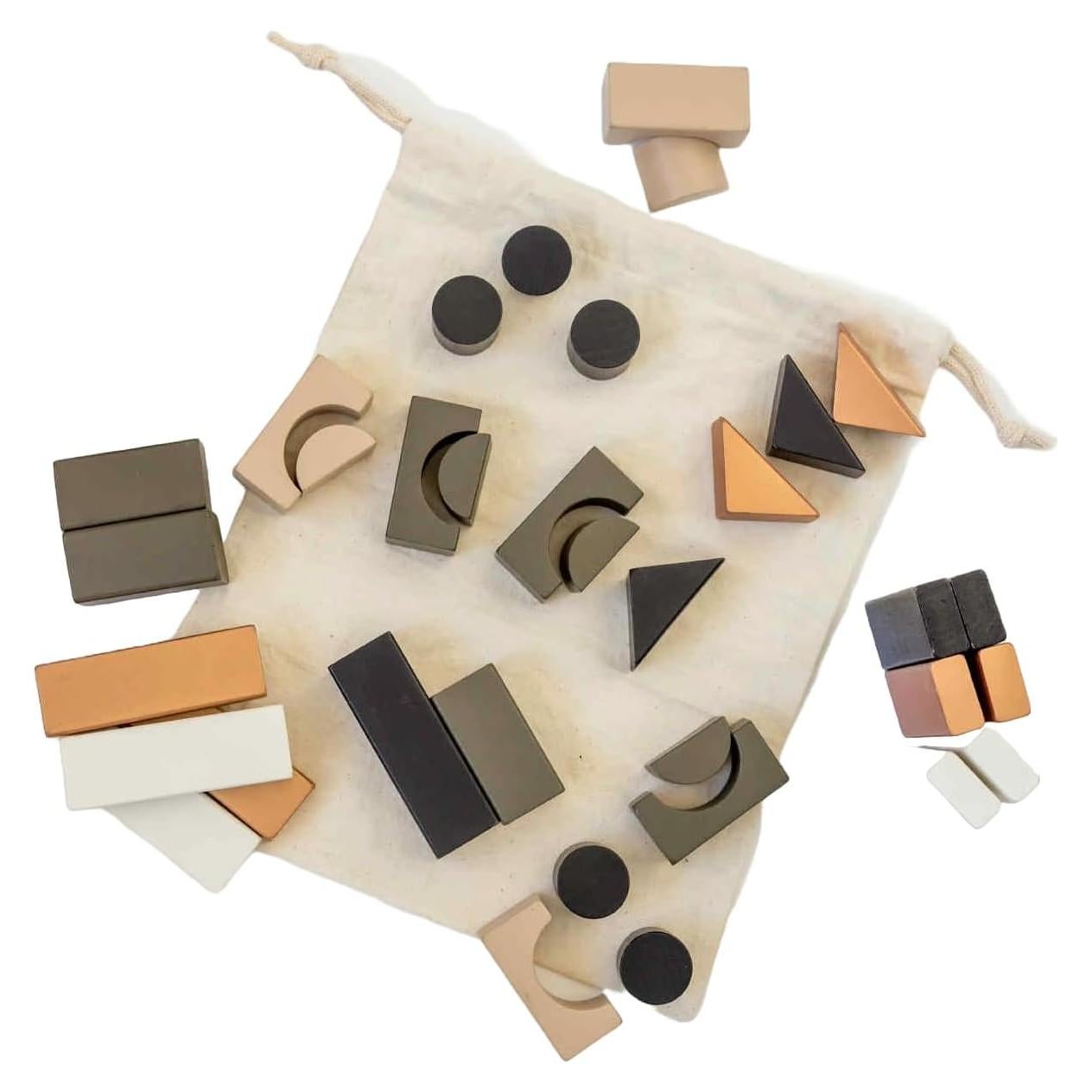 Bloques Apilables de Madera Modern Ramona - 46 Piezas para Niños