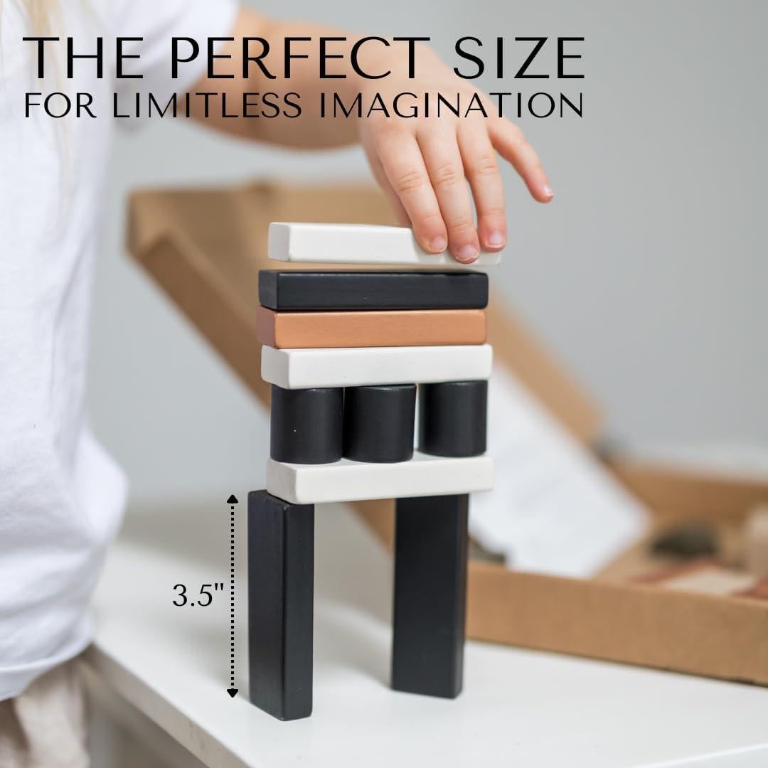 Bloques Apilables de Madera Modern Ramona - 46 Piezas para Niños