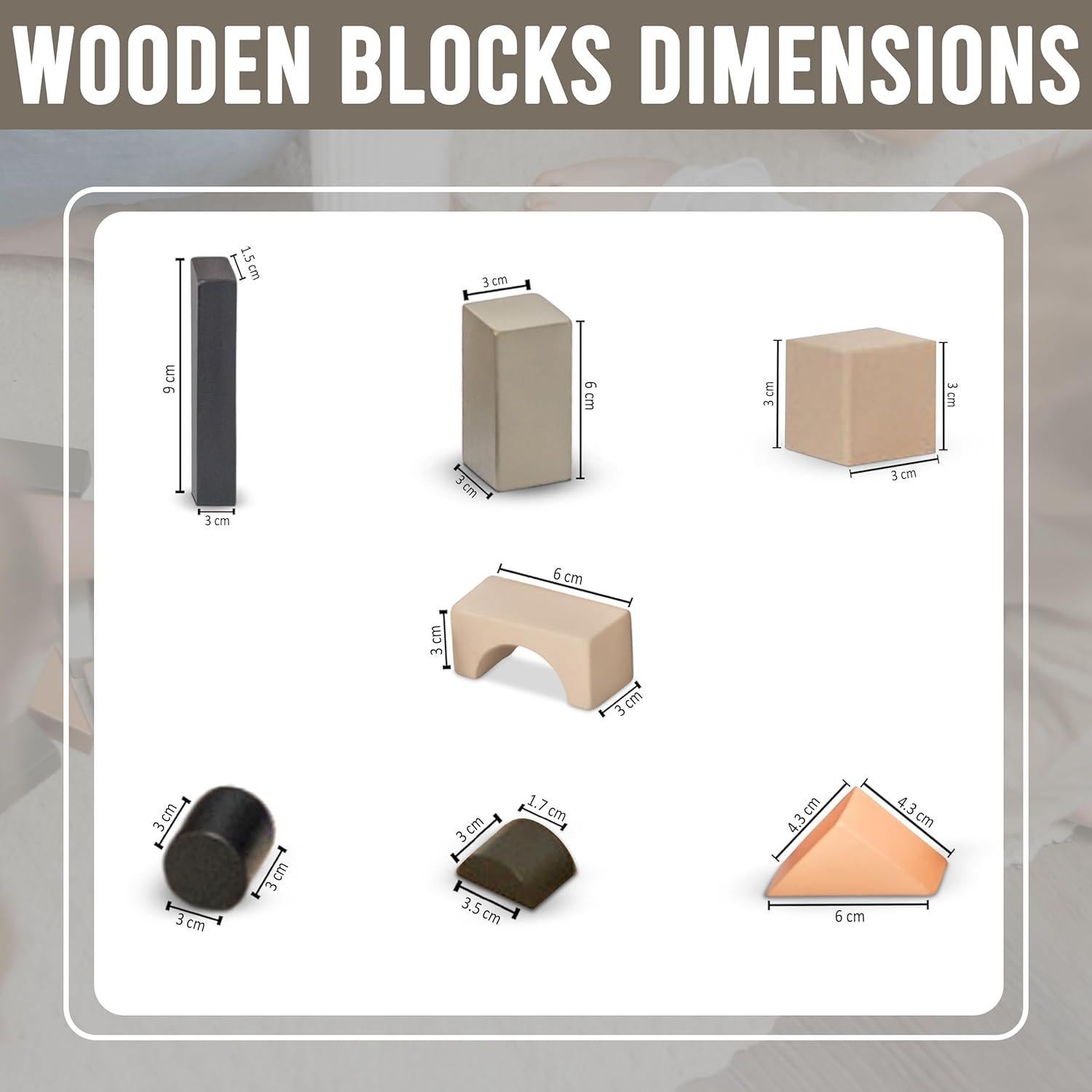 Bloques Apilables de Madera Modern Ramona - 46 Piezas para Niños