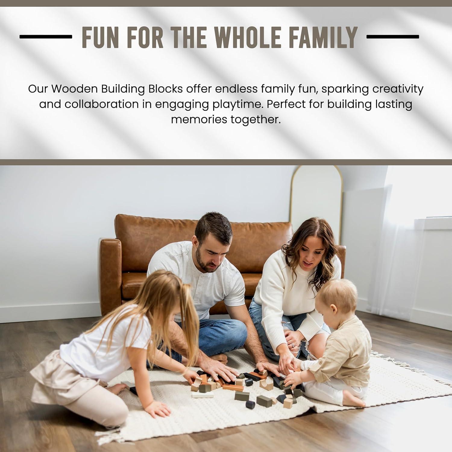 Bloques Apilables de Madera Modern Ramona - 46 Piezas para Niños