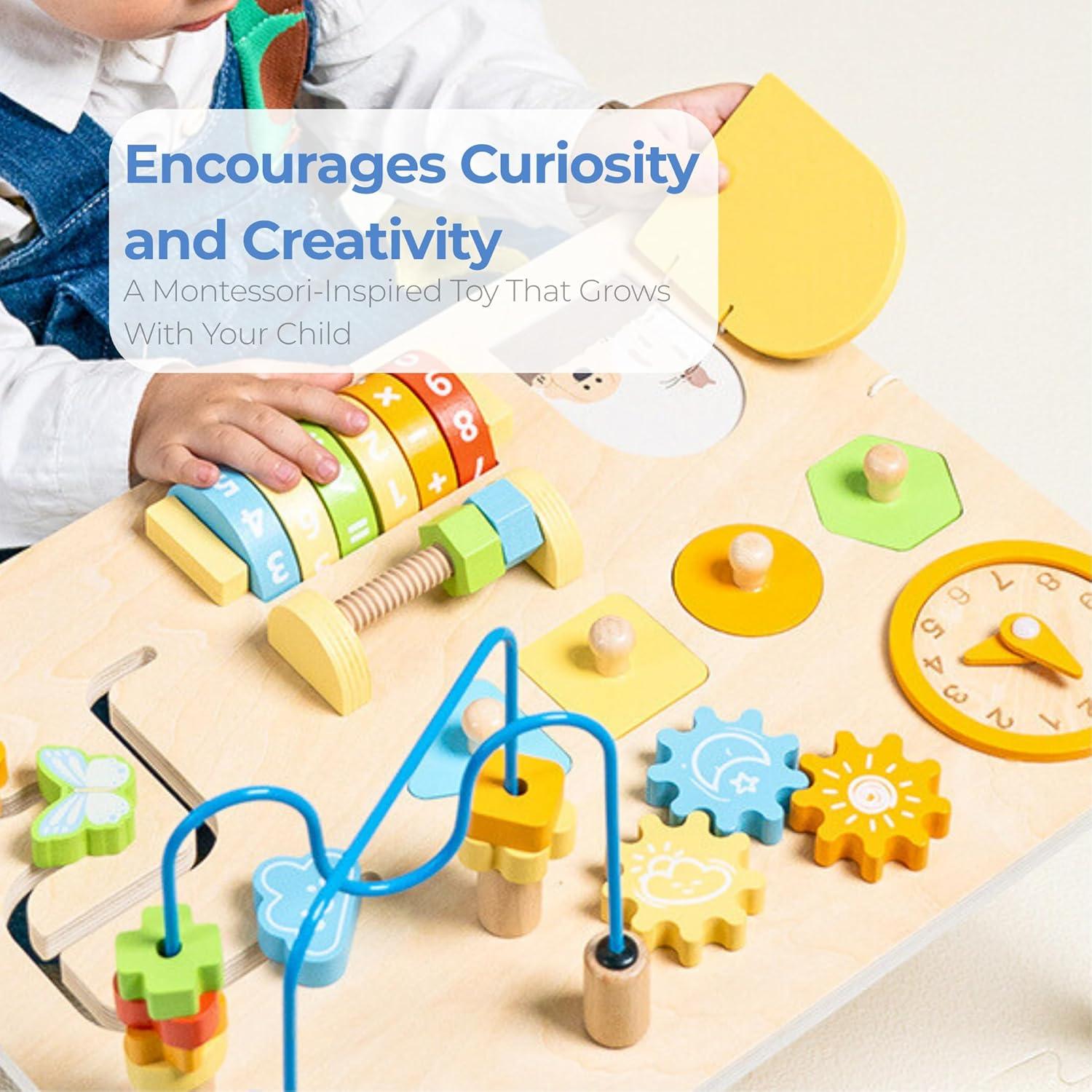 Mesa de Actividades de Madera Montessori para Bebés 1-3 Años