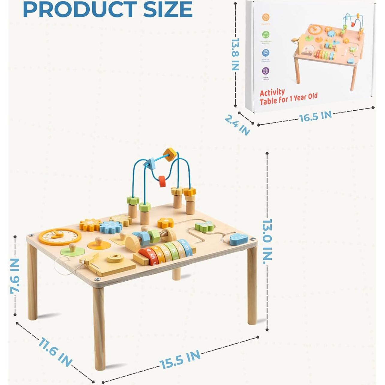 Mesa de Actividades de Madera Montessori para Bebés 1-3 Años