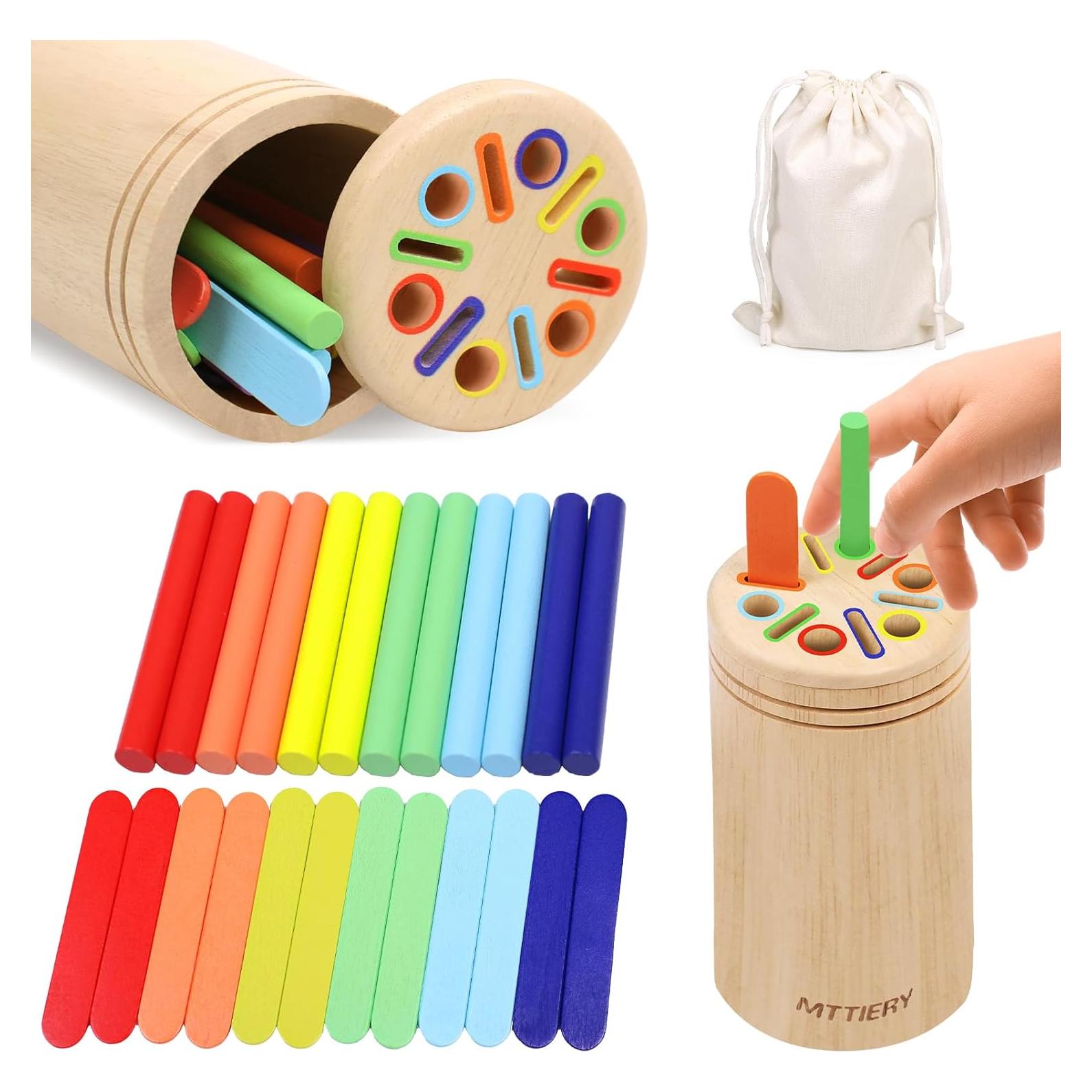 Juguete Montessori de Clasificación de Colores MTTIERY 25.4x5.08 cm