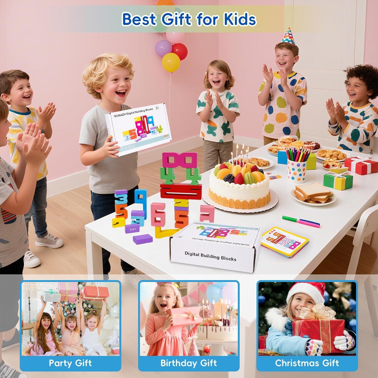 Bloques de Construcción de Números de Madera GUKAZH 20PCS