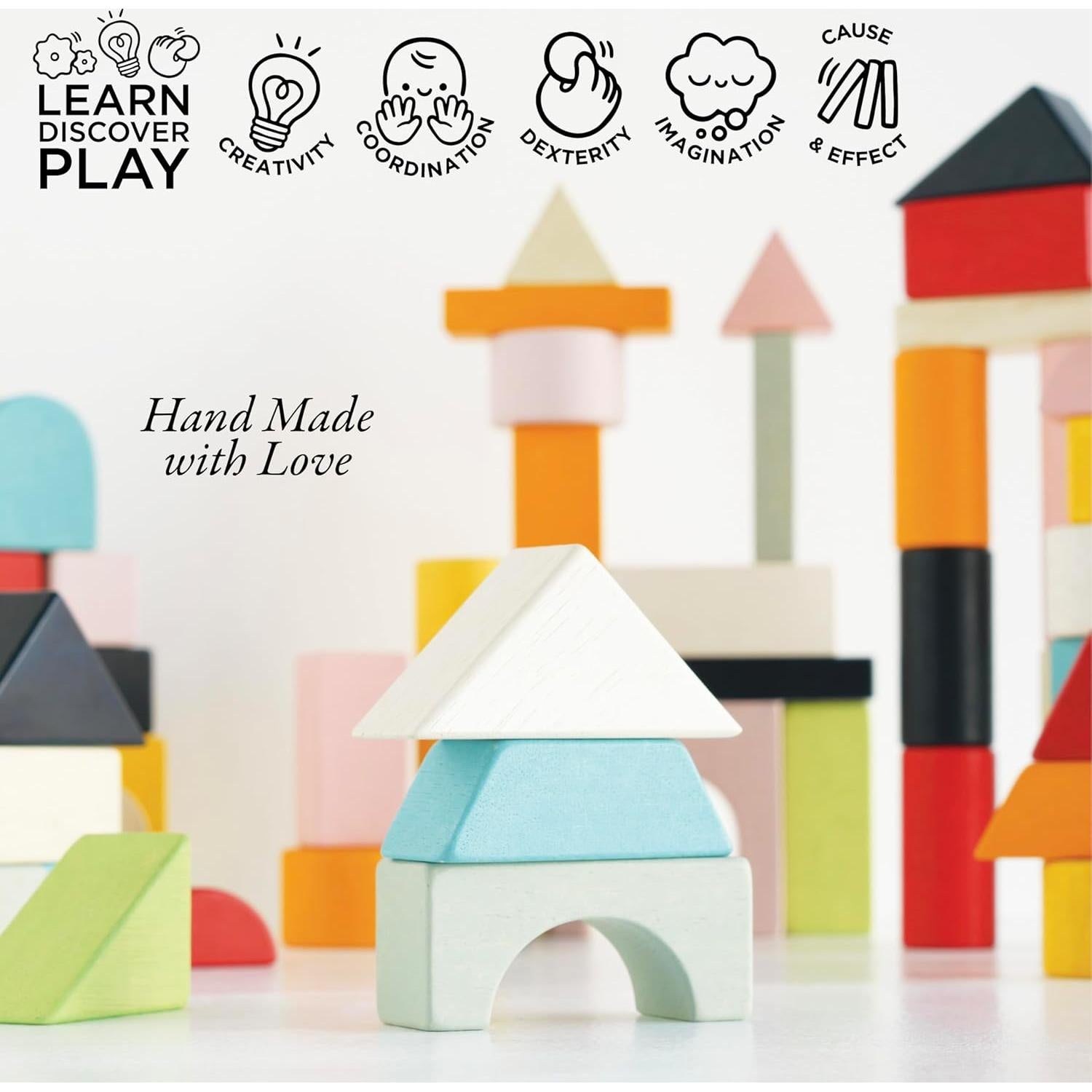 Juego de Bloques de Madera Le Toy Van 60 Piezas Montessori