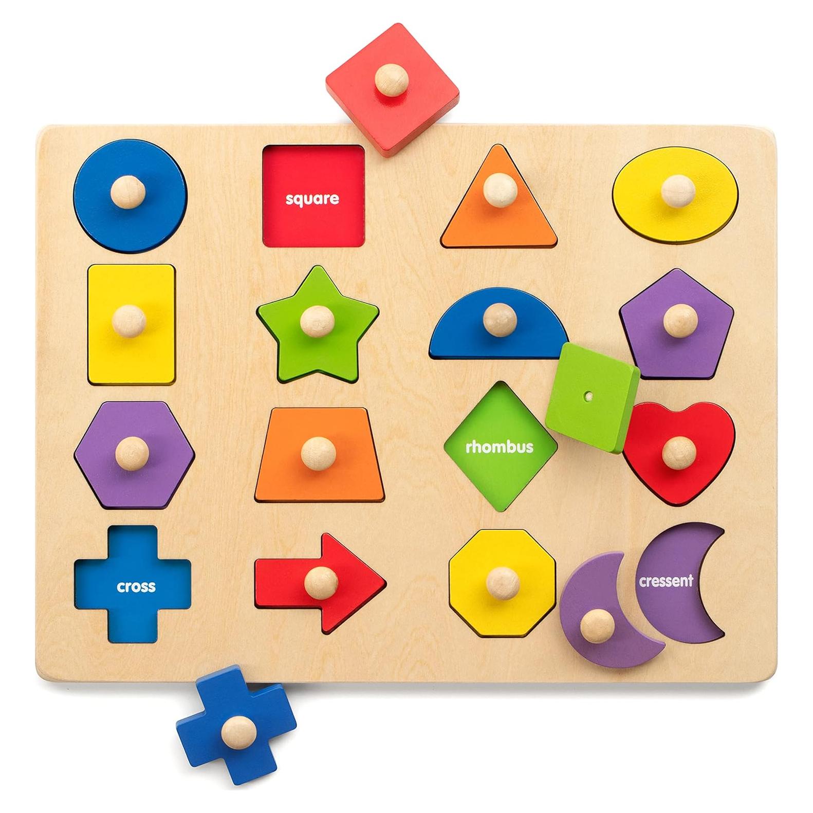 Rompecabezas de Madera Montessori Coogam 16 Piezas Colores