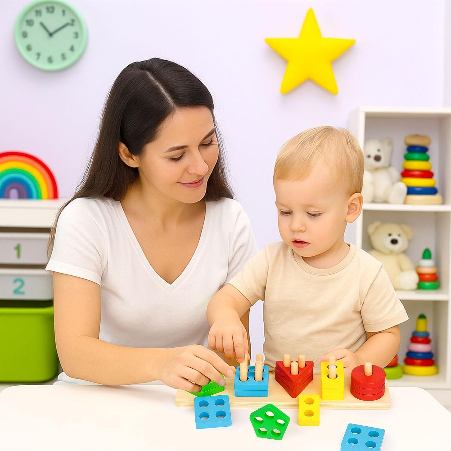 Juguetes Sensoriales de Madera 3 Nutrias - 20 Piezas Montessori