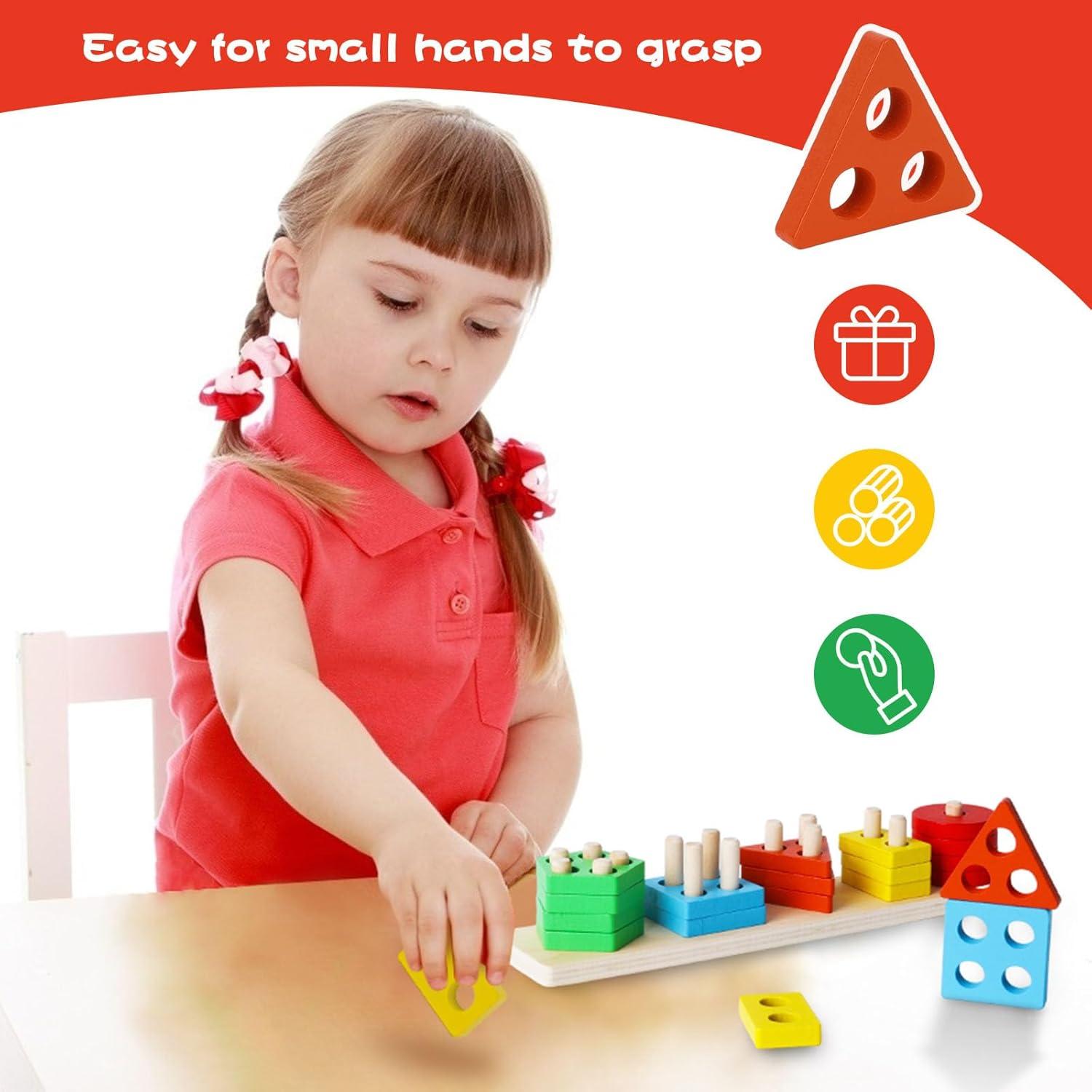 Juguetes Sensoriales de Madera 3 Nutrias - 20 Piezas Montessori