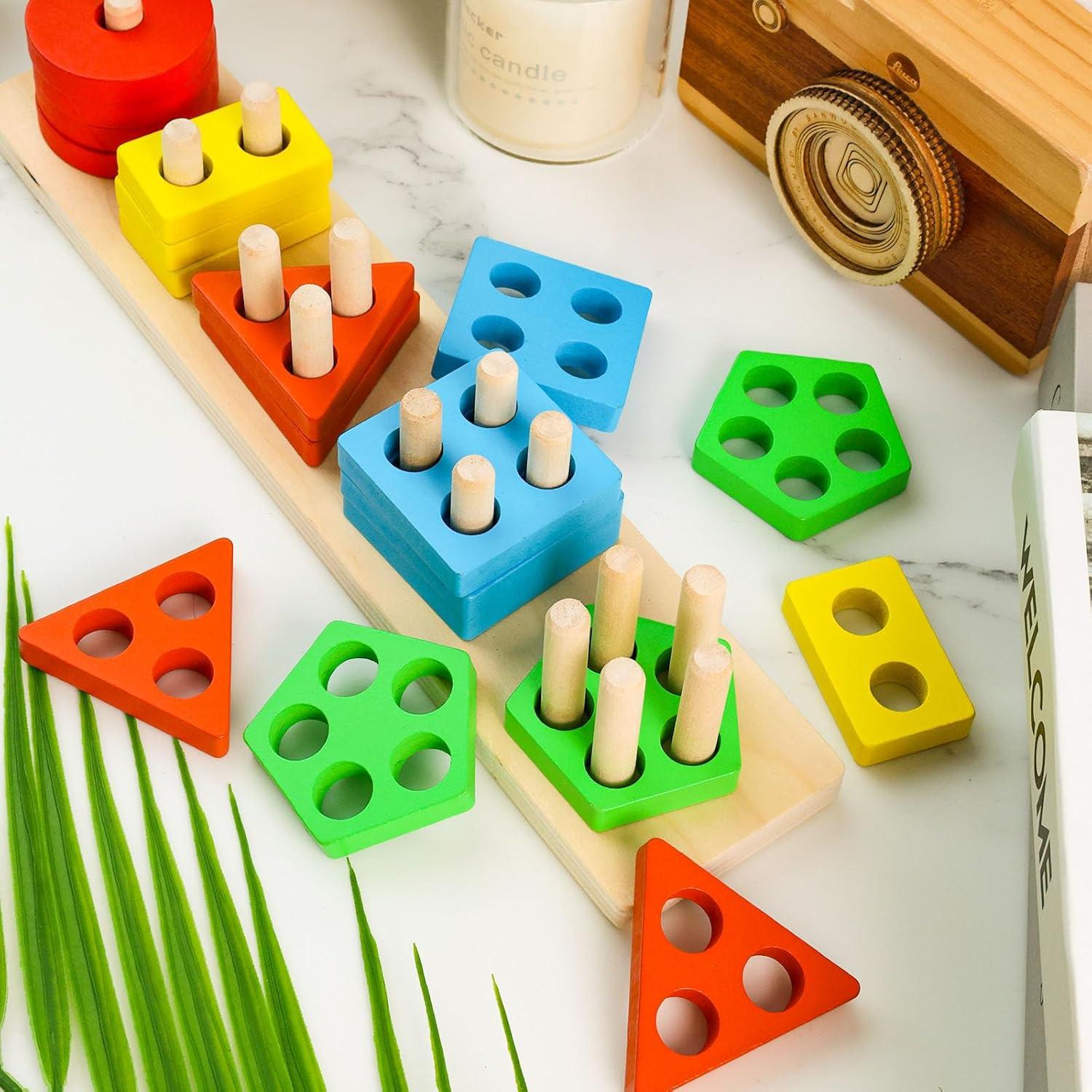 Juguetes Sensoriales de Madera 3 Nutrias - 20 Piezas Montessori
