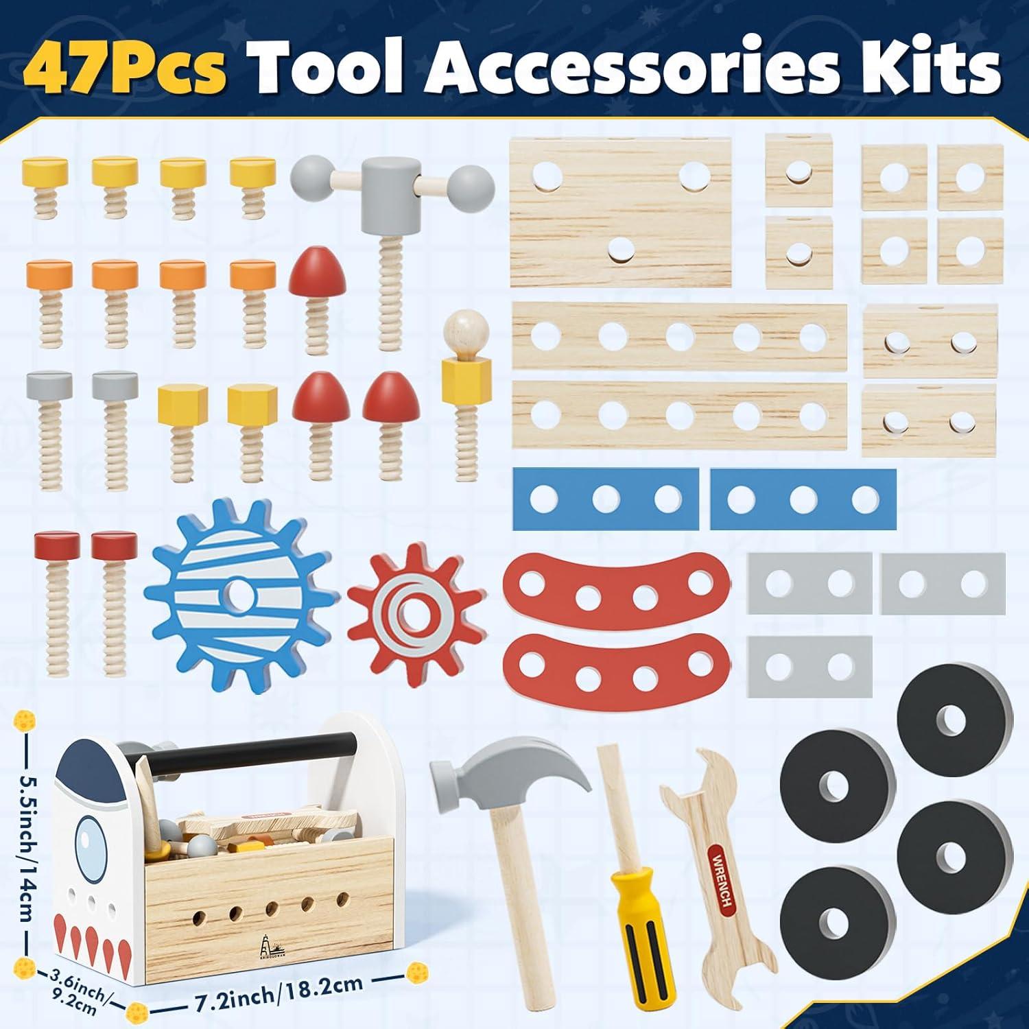 Juego de Herramientas de Madera Timber Lulu 47 Piezas Espacial