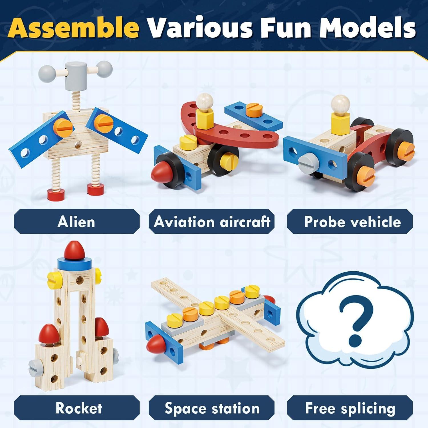 Juego de Herramientas de Madera Timber Lulu 47 Piezas Espacial