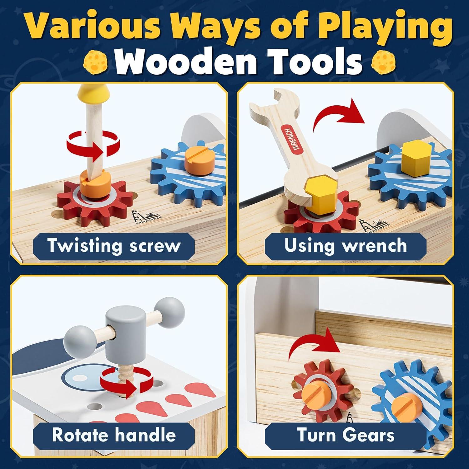 Juego de Herramientas de Madera Timber Lulu 47 Piezas Espacial