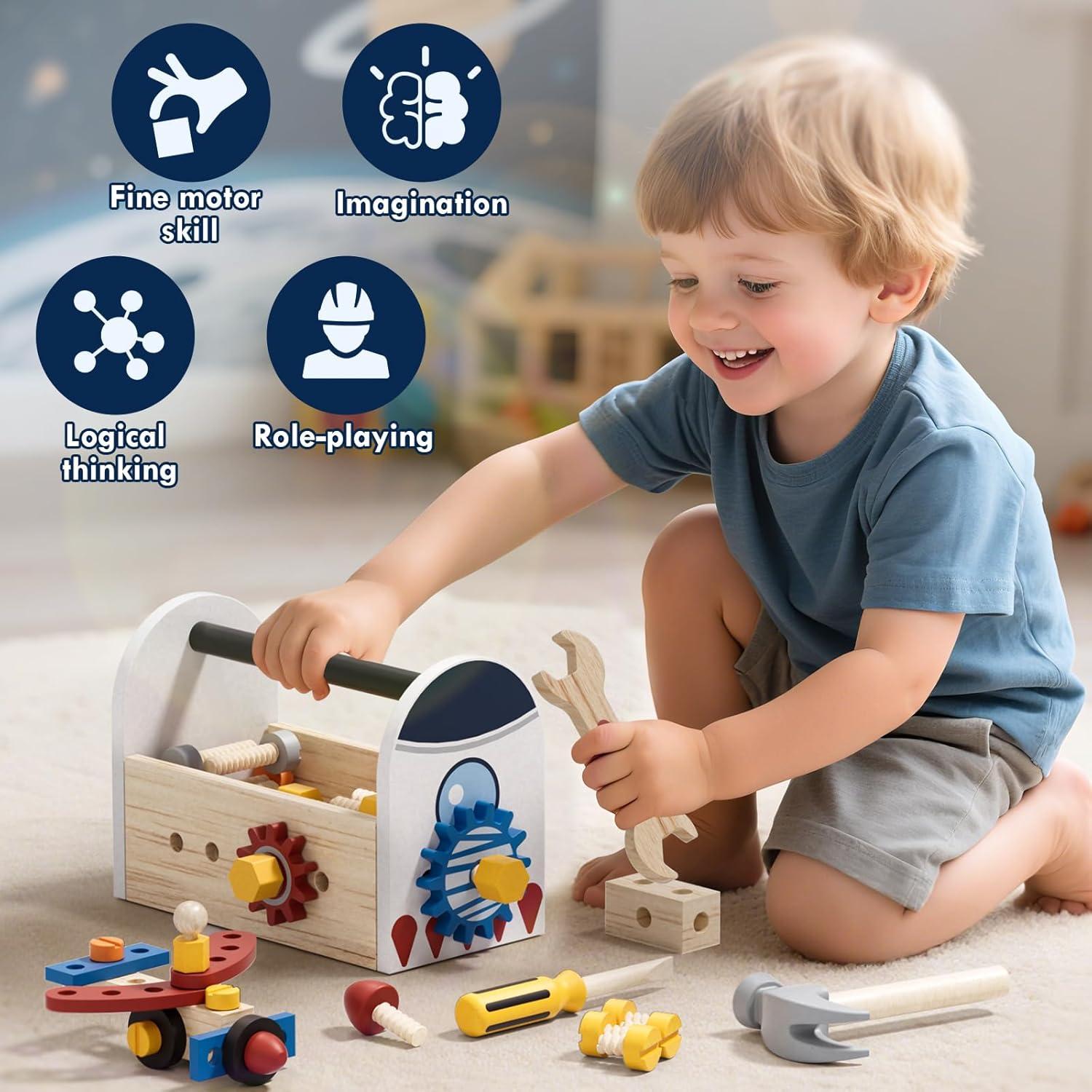 Juego de Herramientas de Madera Timber Lulu 47 Piezas Espacial