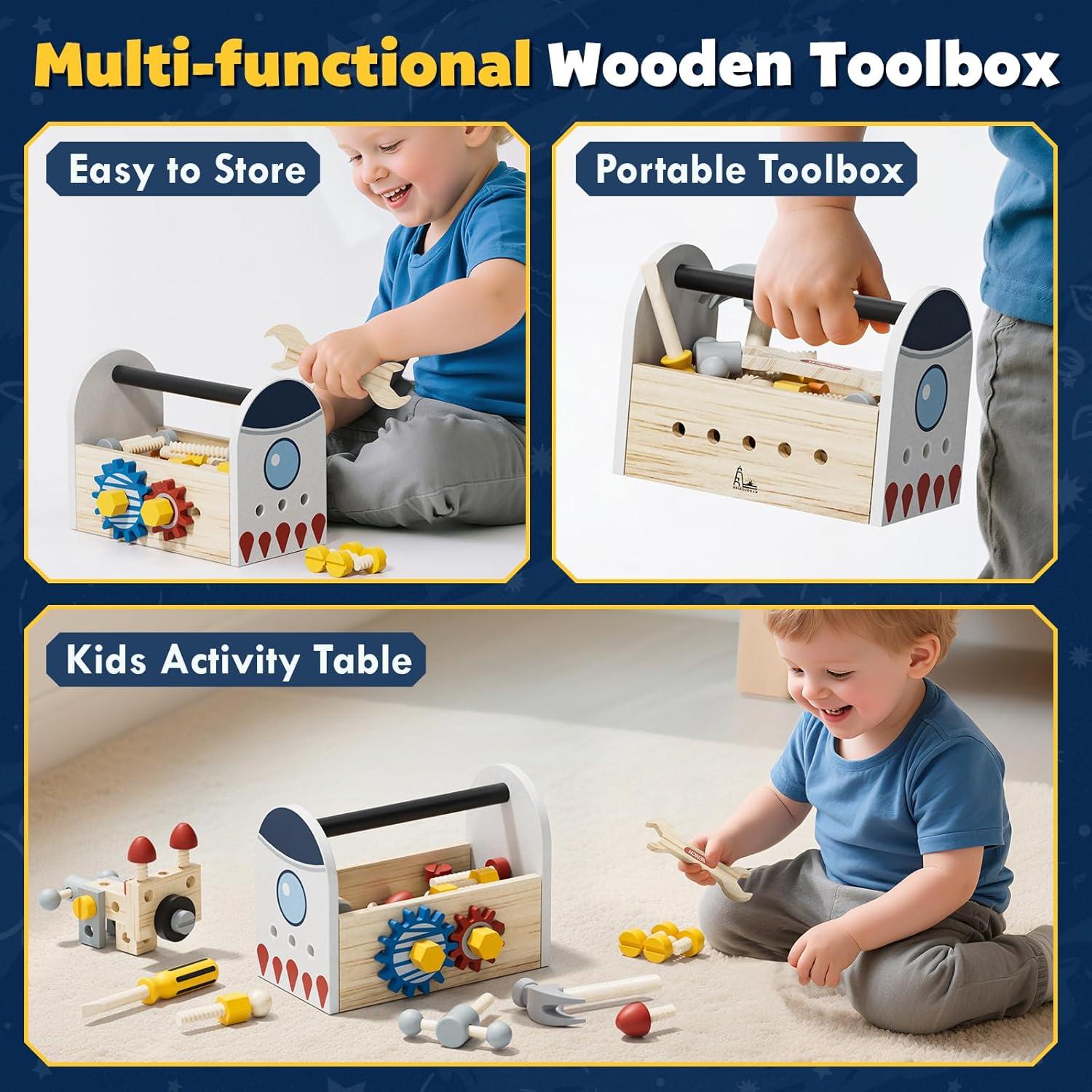 Juego de Herramientas de Madera Timber Lulu 47 Piezas Espacial