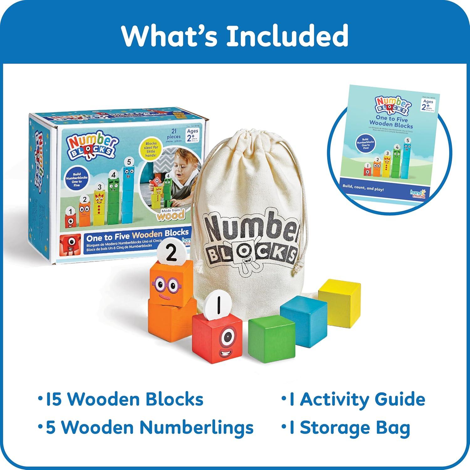 Bloques de Madera Numberblocks 1 a 5 - Juguetes Montessori