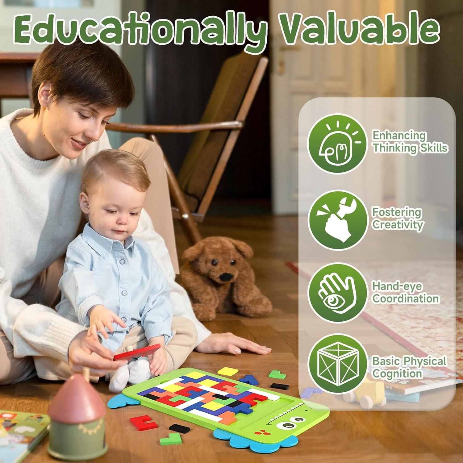 Rompecabezas de Bloques de Madera MindPal 40 Piezas 3D Educativo