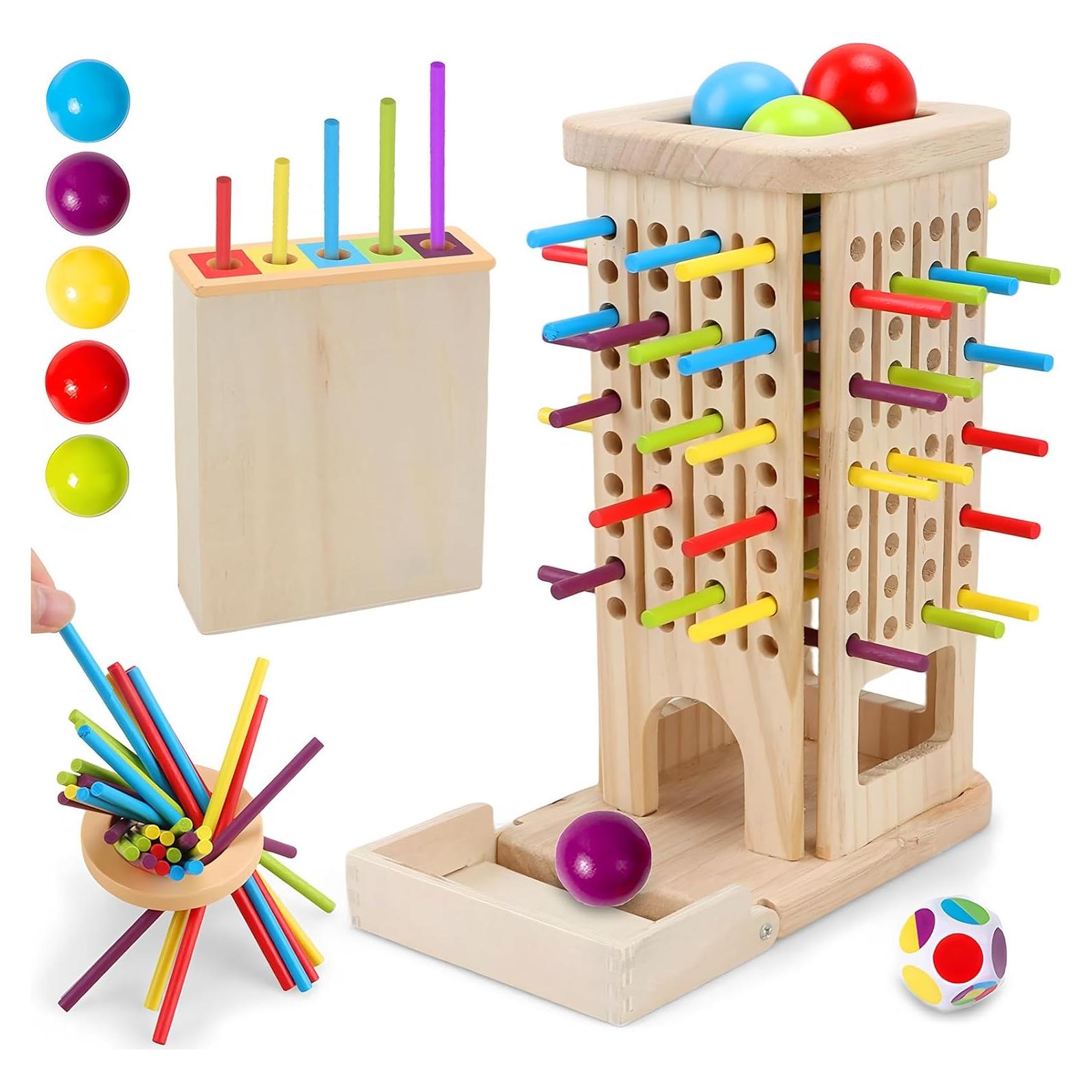 Juego de Mesa Montessori Britik 40 Palitos Madera 3 Modos