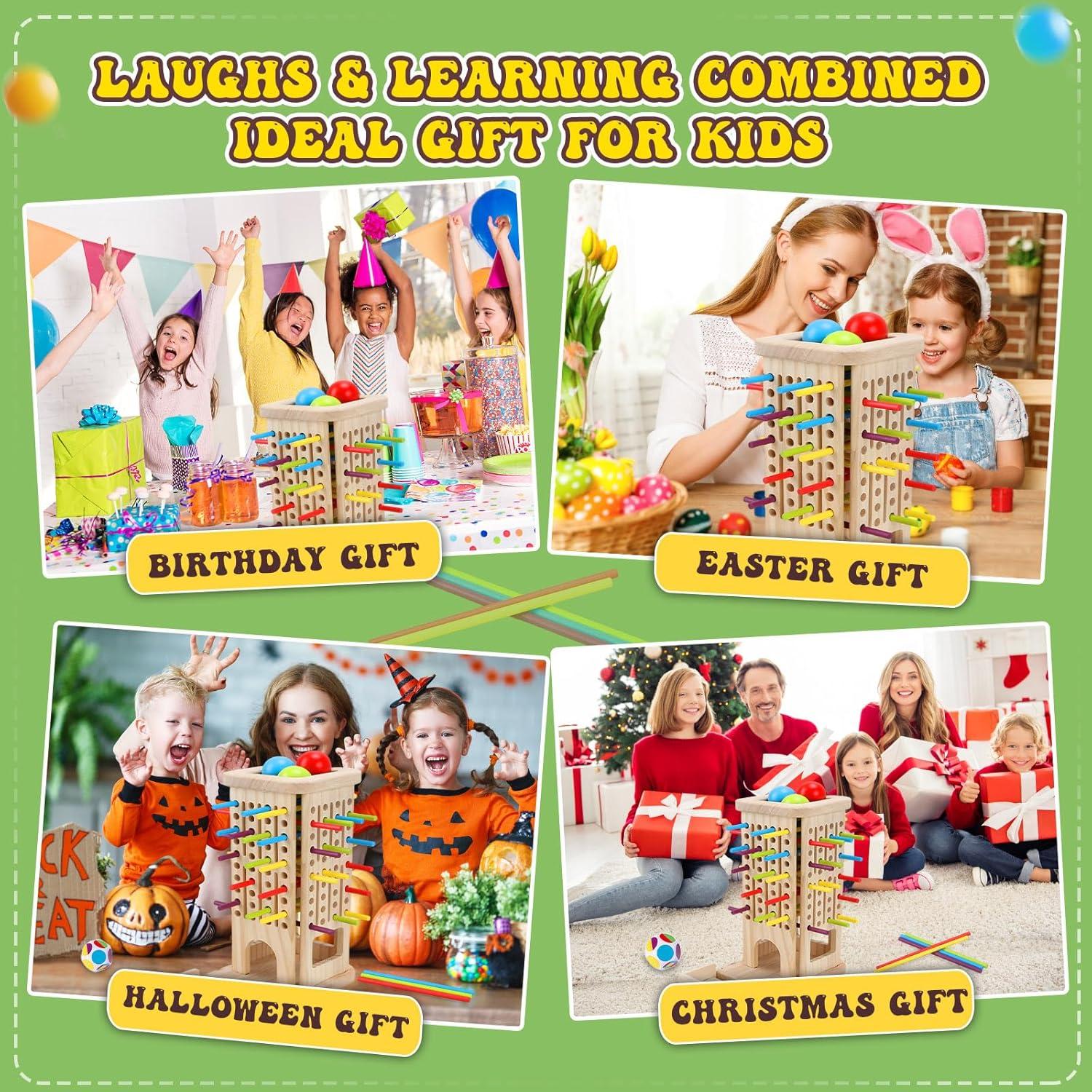 Juego de Mesa Montessori Britik 40 Palitos Madera 3 Modos