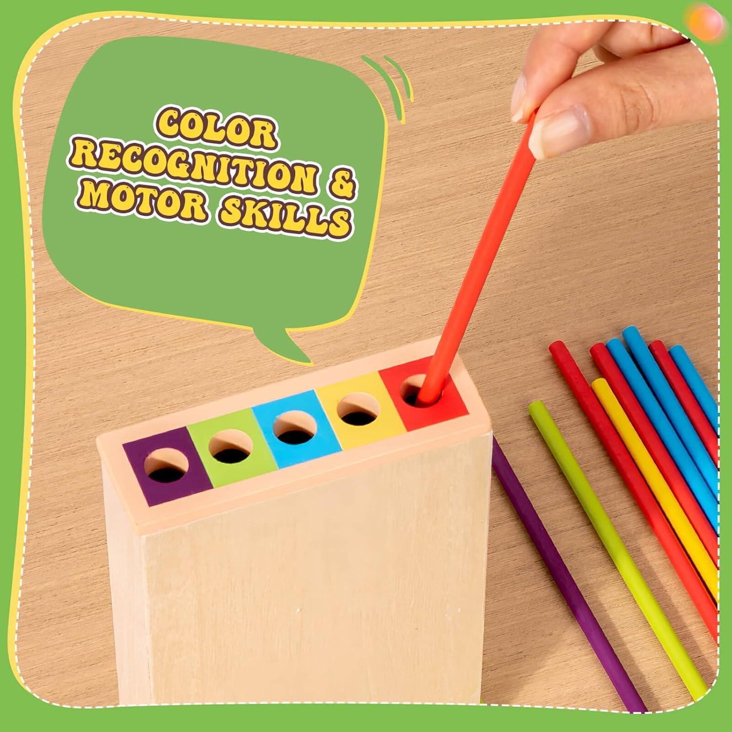 Juego de Mesa Montessori Britik 40 Palitos Madera 3 Modos