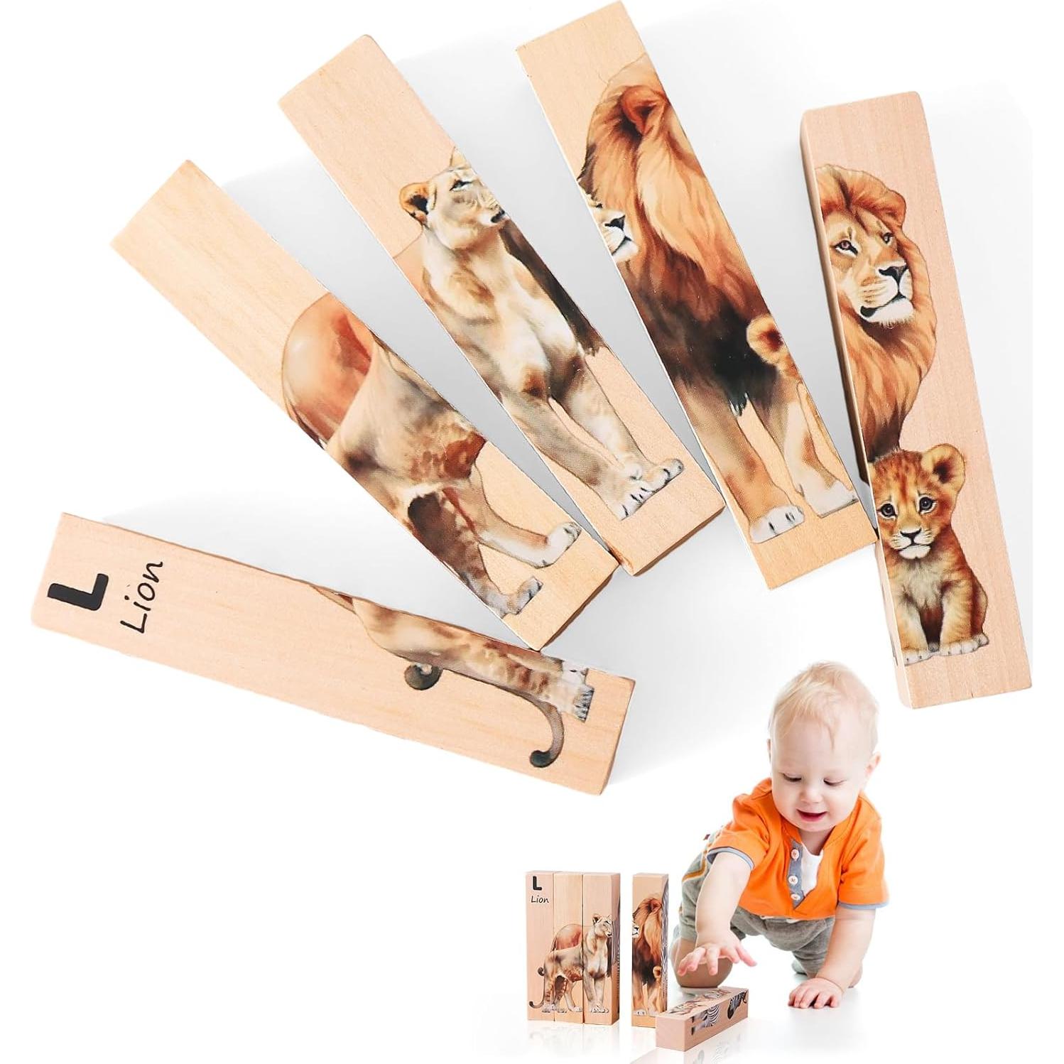 Rompecabezas de Madera 4-en-1 OESSUF Animales Safari