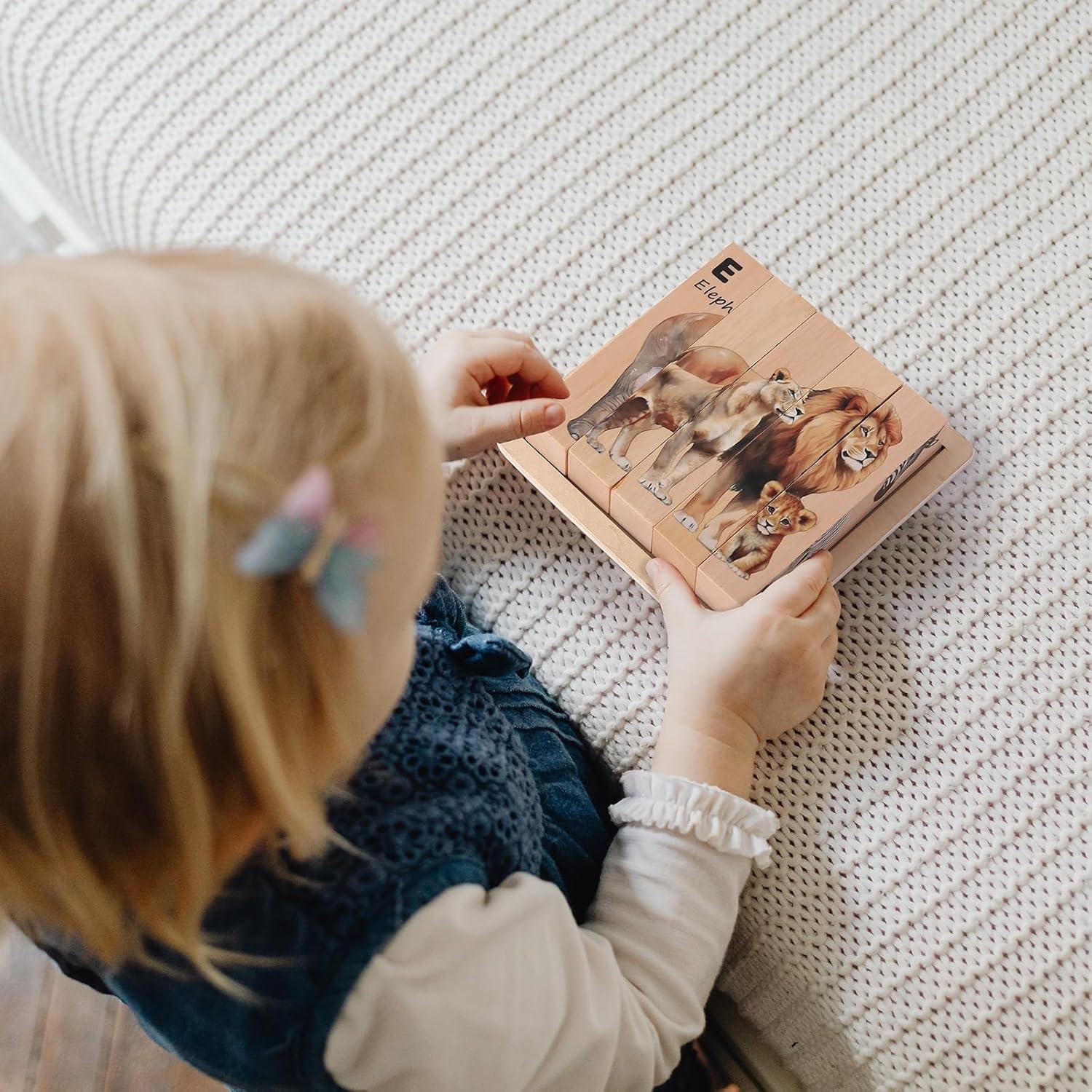 Rompecabezas de Madera 4-en-1 OESSUF Animales Safari