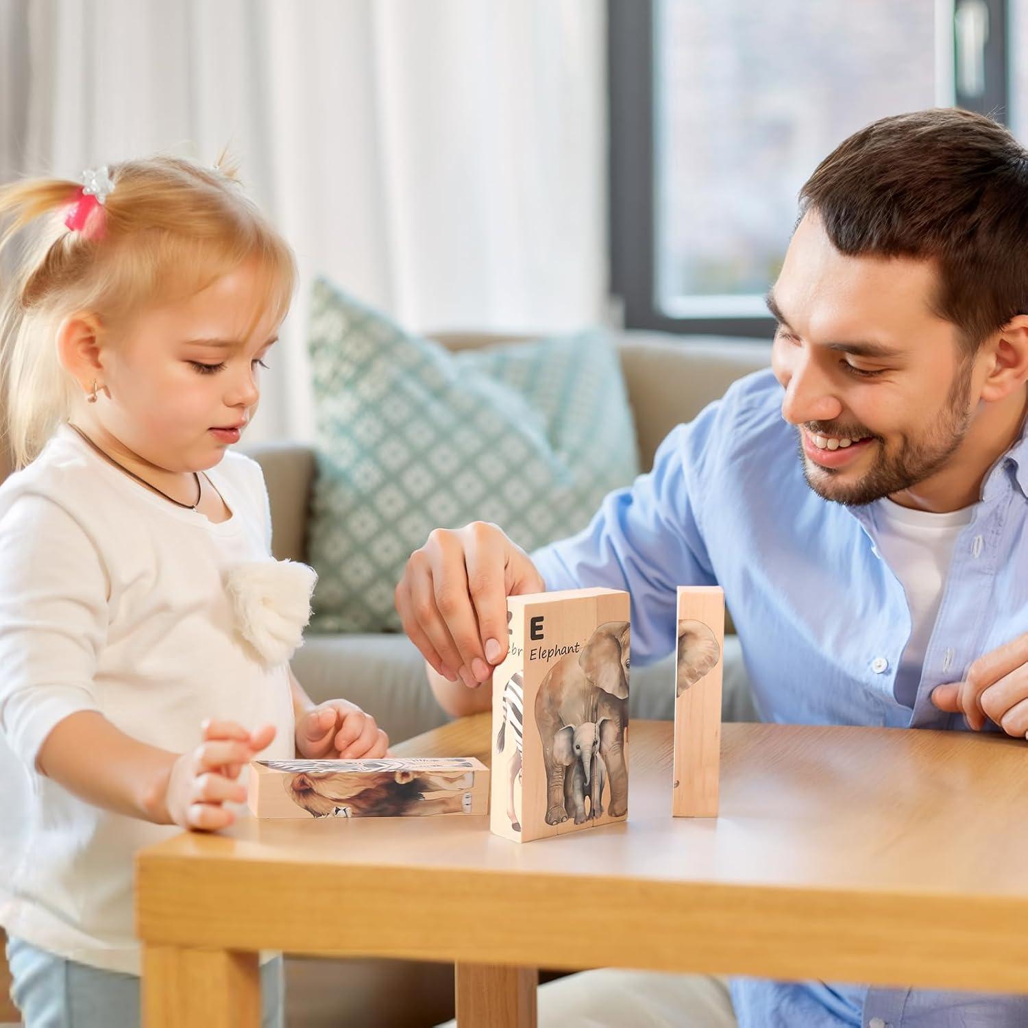 Rompecabezas de Madera 4-en-1 OESSUF Animales Safari