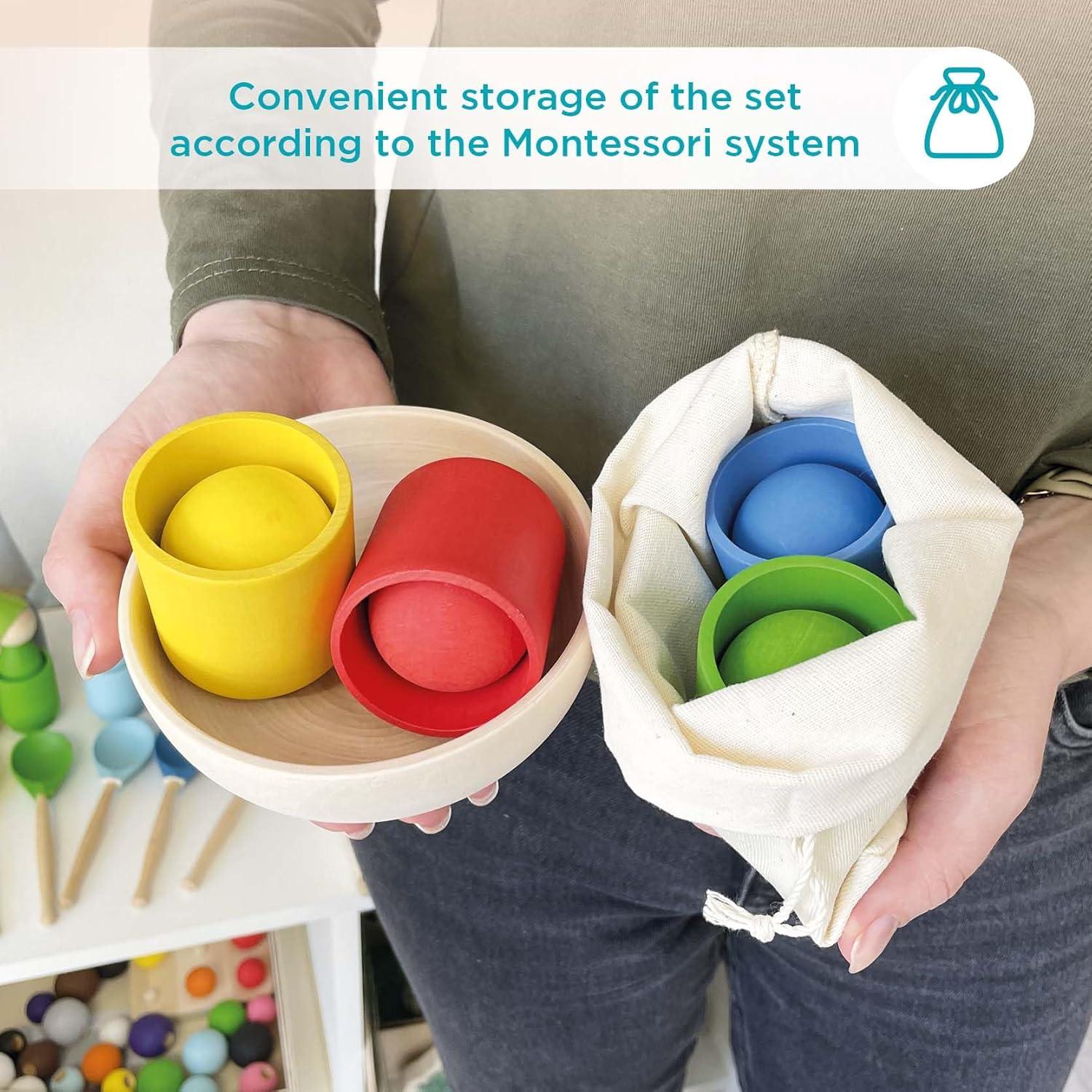 Kit Montessori Ulanik de Bolas y Copas - 4 Bolas 4 cm