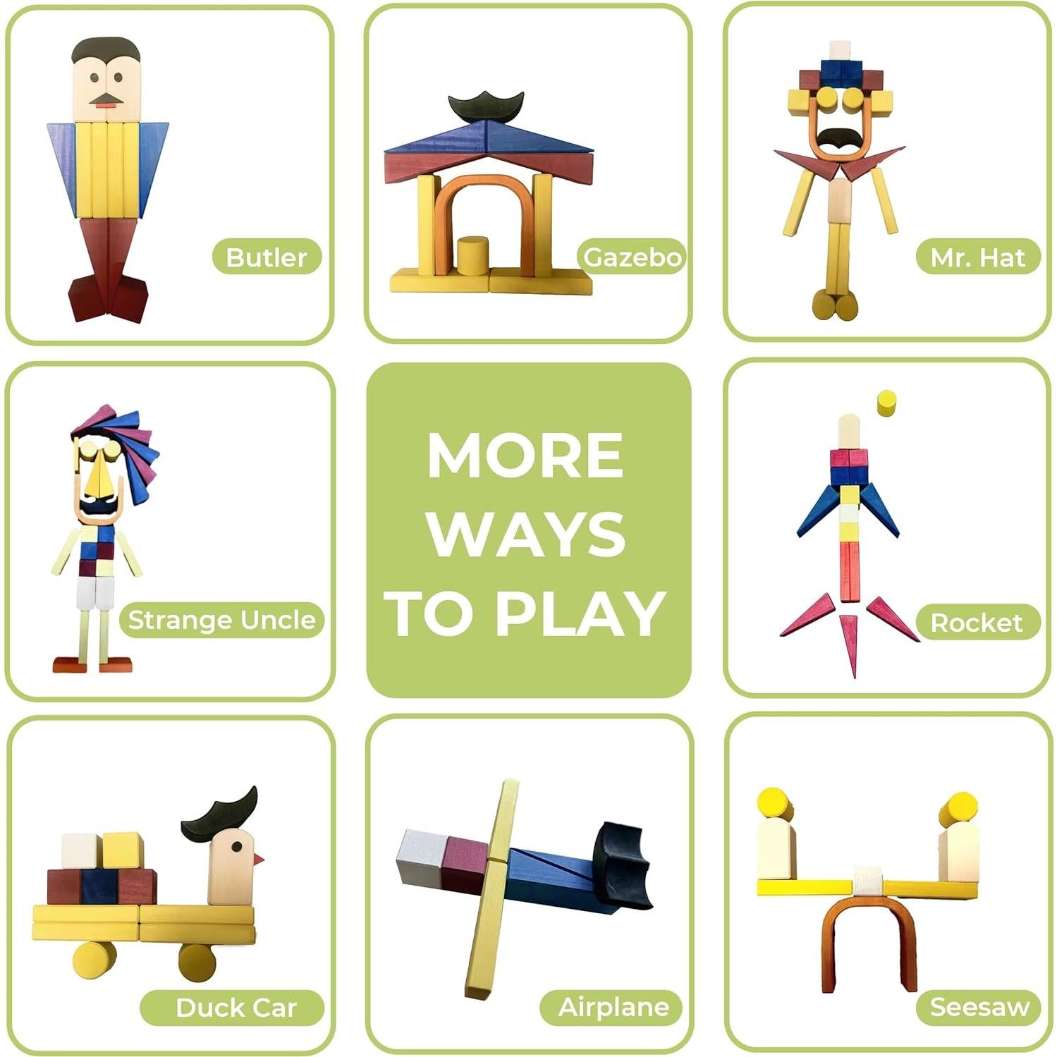 Nutcracker Wooden Building Blocks for Toddlers 2-4 Years, Christmas Nutcracker Gift for Kids Christmas Wooden Blocks Ages 1-3 Boys Girls