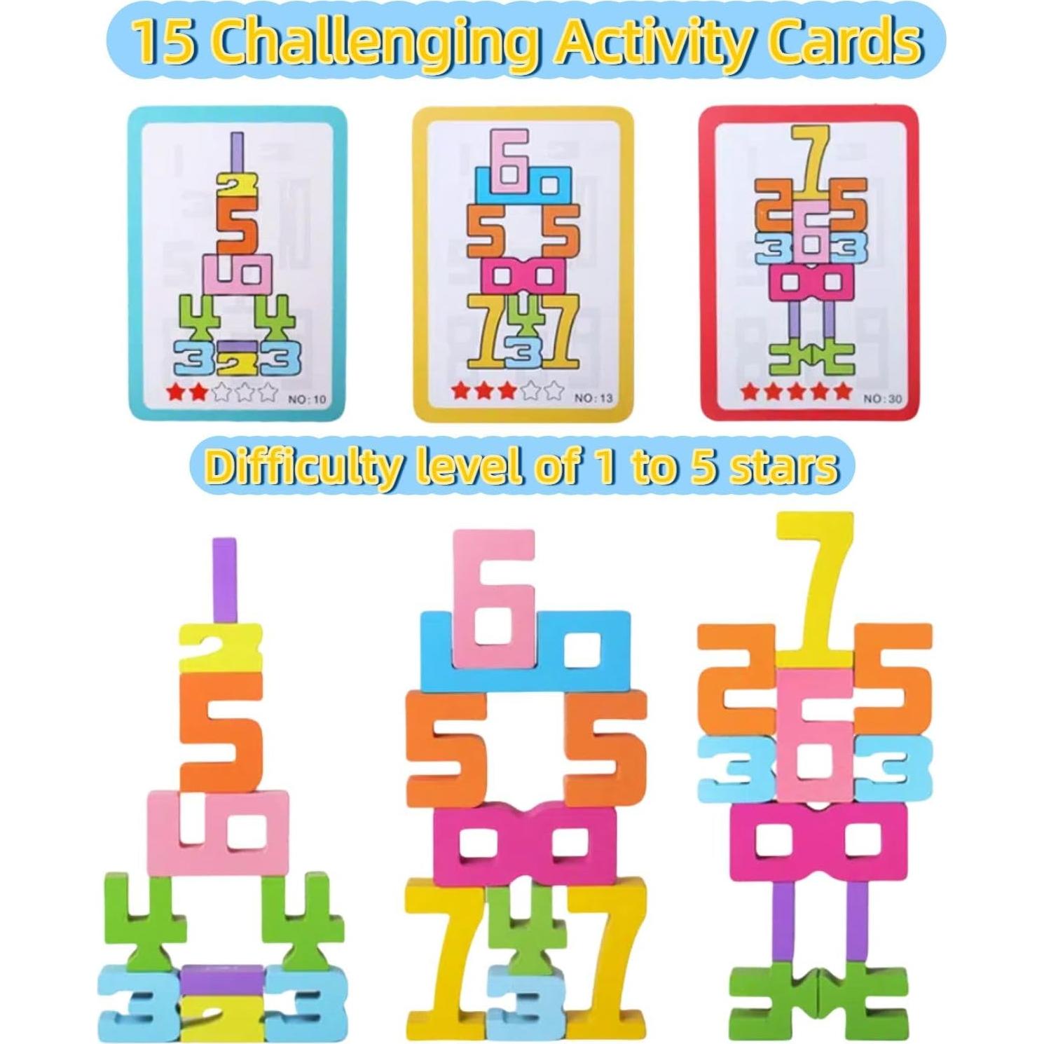 Bloques de Construcción de Números de Madera 20PCS CHOWONE