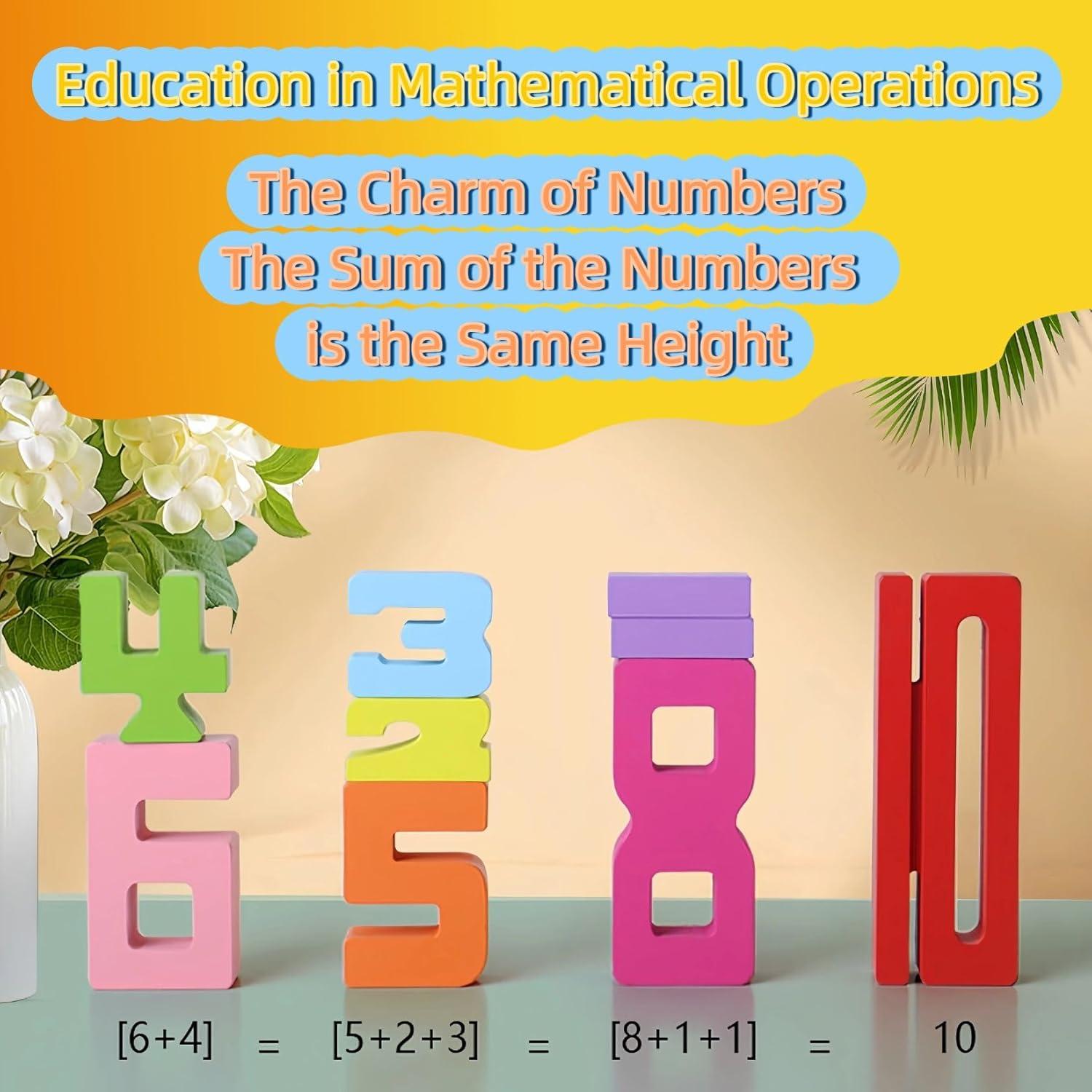 Bloques de Construcción de Números de Madera 20PCS CHOWONE