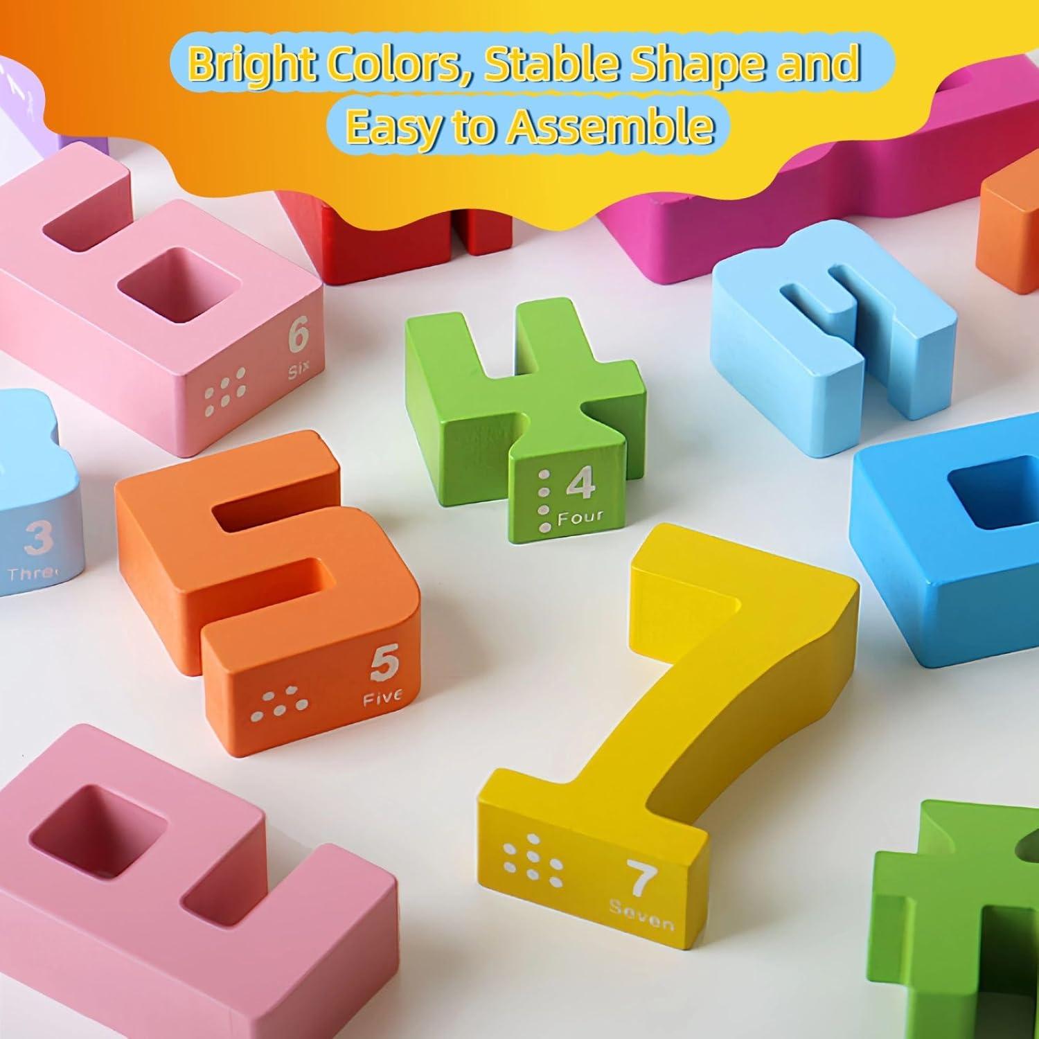 Bloques de Construcción de Números de Madera 20PCS CHOWONE