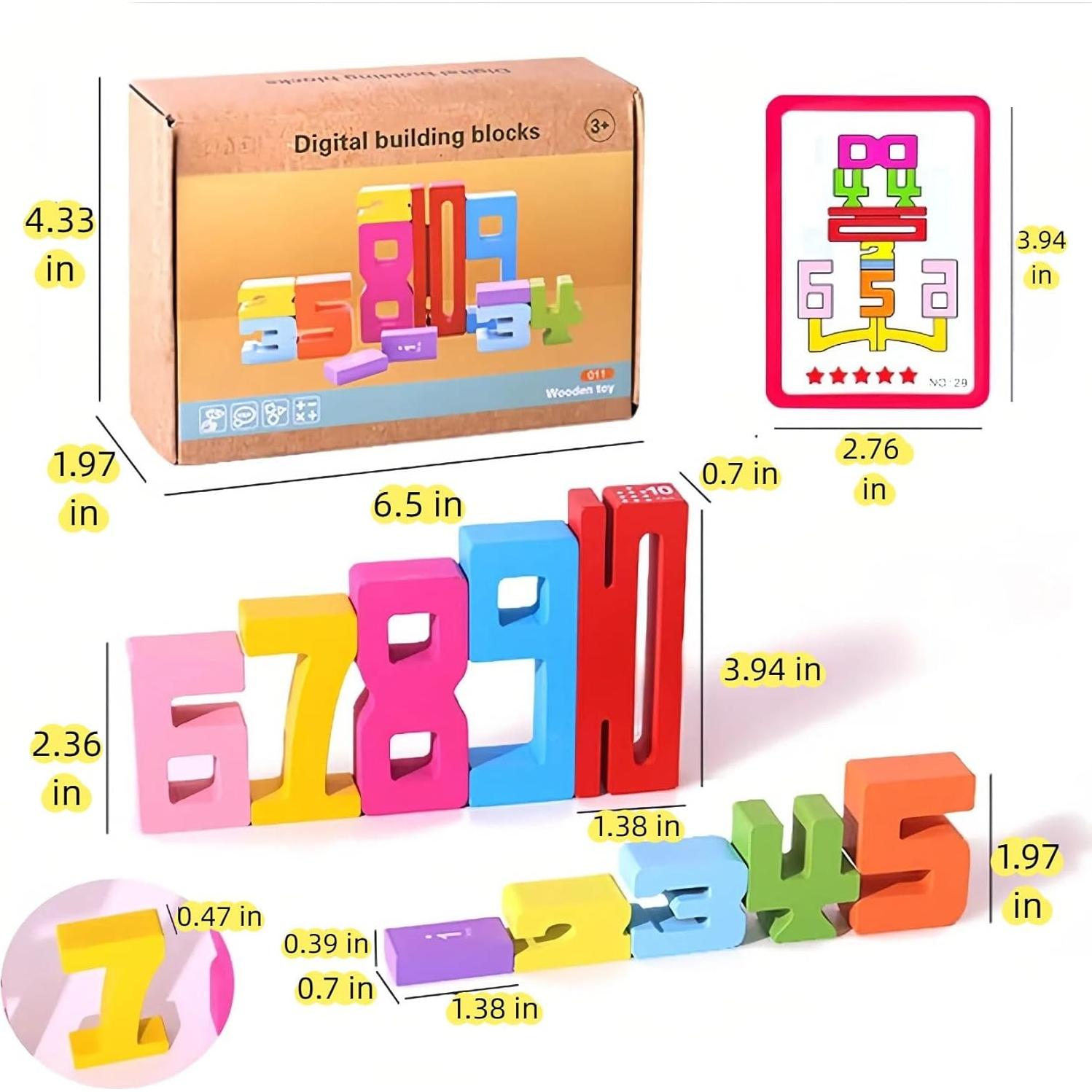 Bloques de Construcción de Números de Madera 20PCS CHOWONE