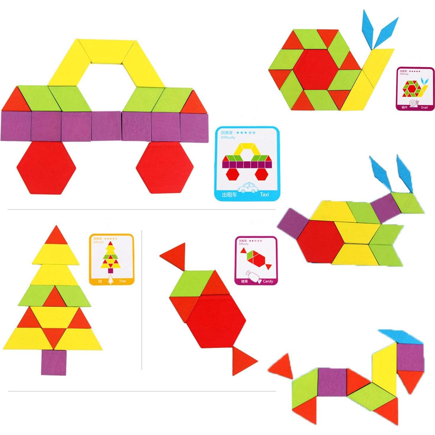 Juego de 155 Bloques de Madera Montessori para Niños 3+