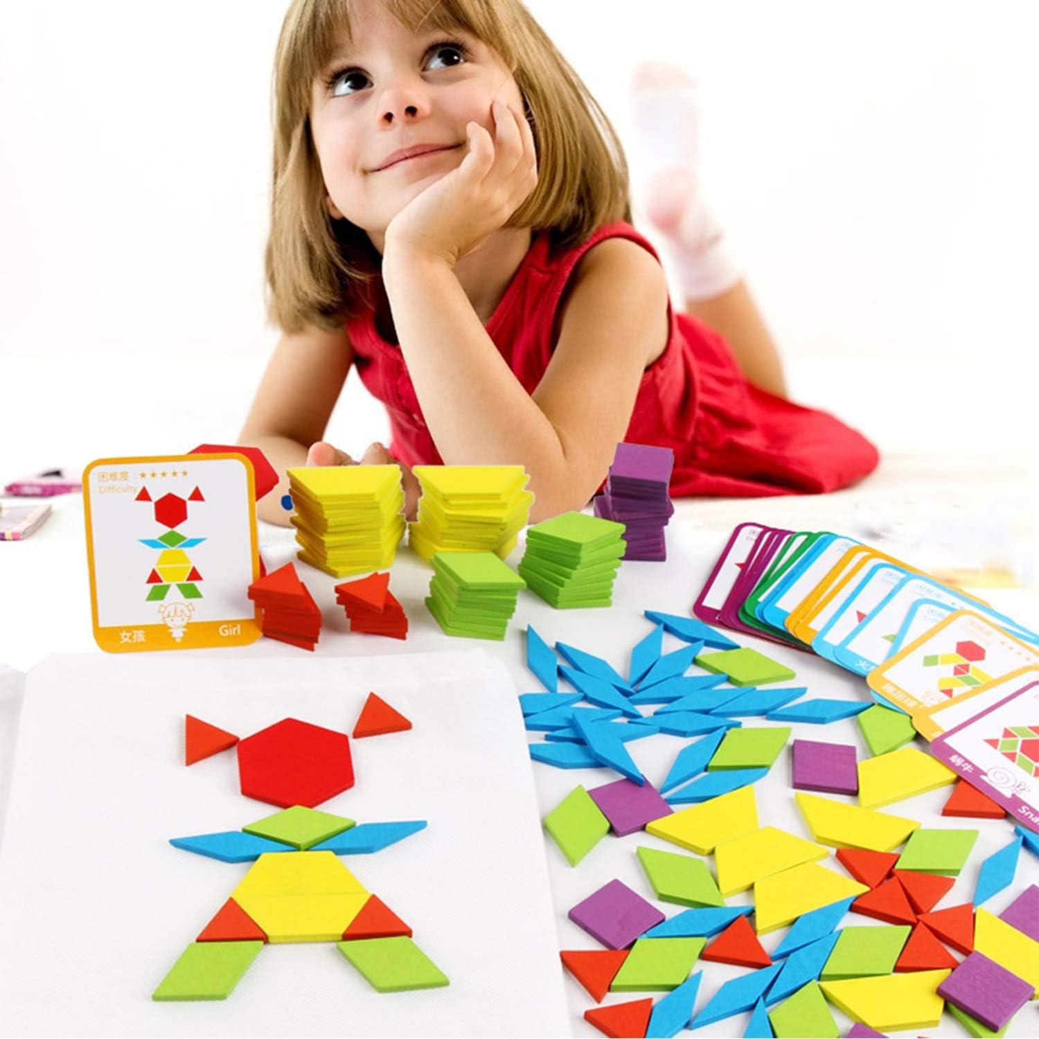 Juego de 155 Bloques de Madera Montessori para Niños 3+