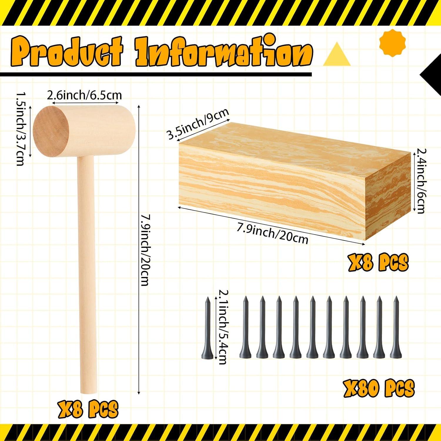 Juego de Martillo de Madera Realspring 8 Piezas para Niños 8+ Años