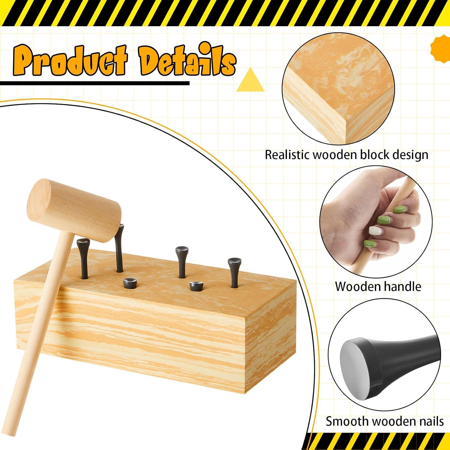 Juego de Martillo de Madera Realspring 8 Piezas para Niños 8+ Años