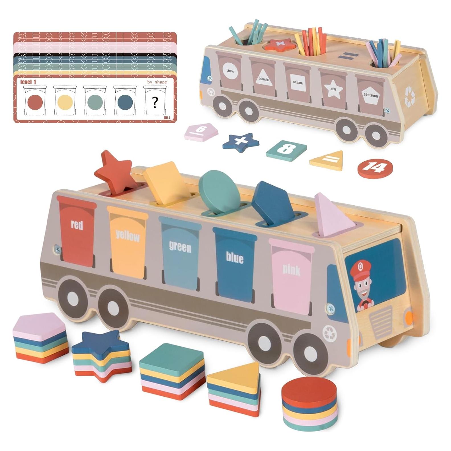 Juguete Montessori AIWO Clasificador de Colores y Formas 10x29cm