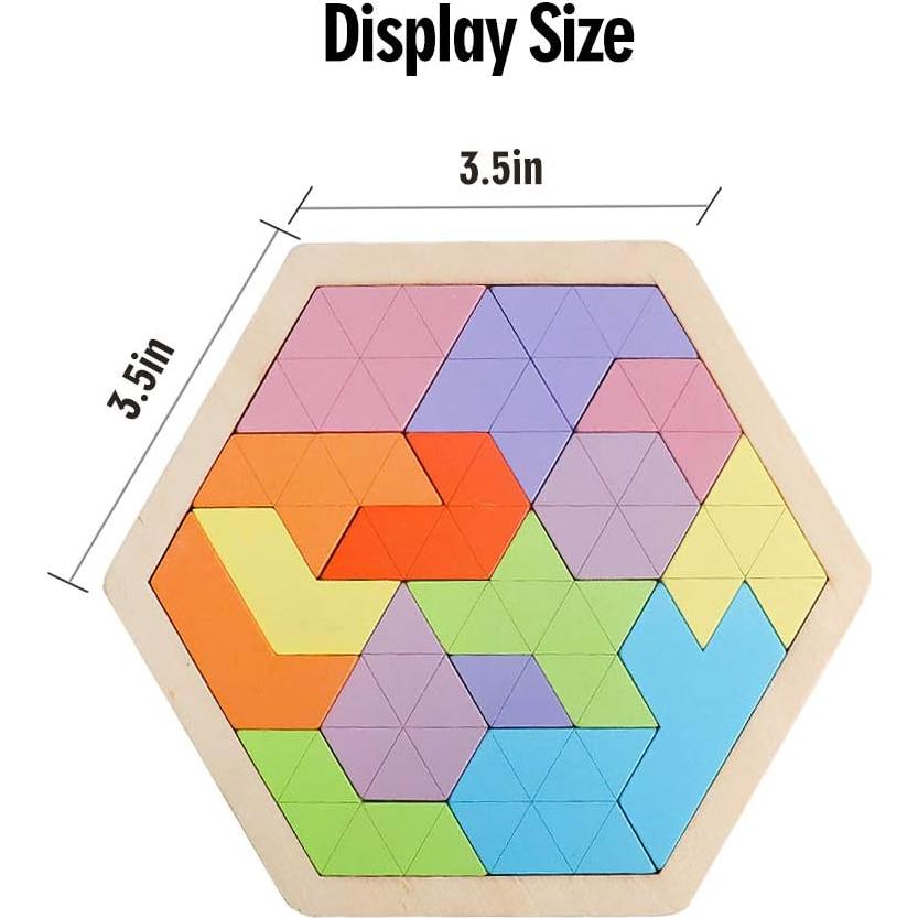 Rompecabezas Hexagonal de Madera Skrtuan 18.5x16 cm Educativo