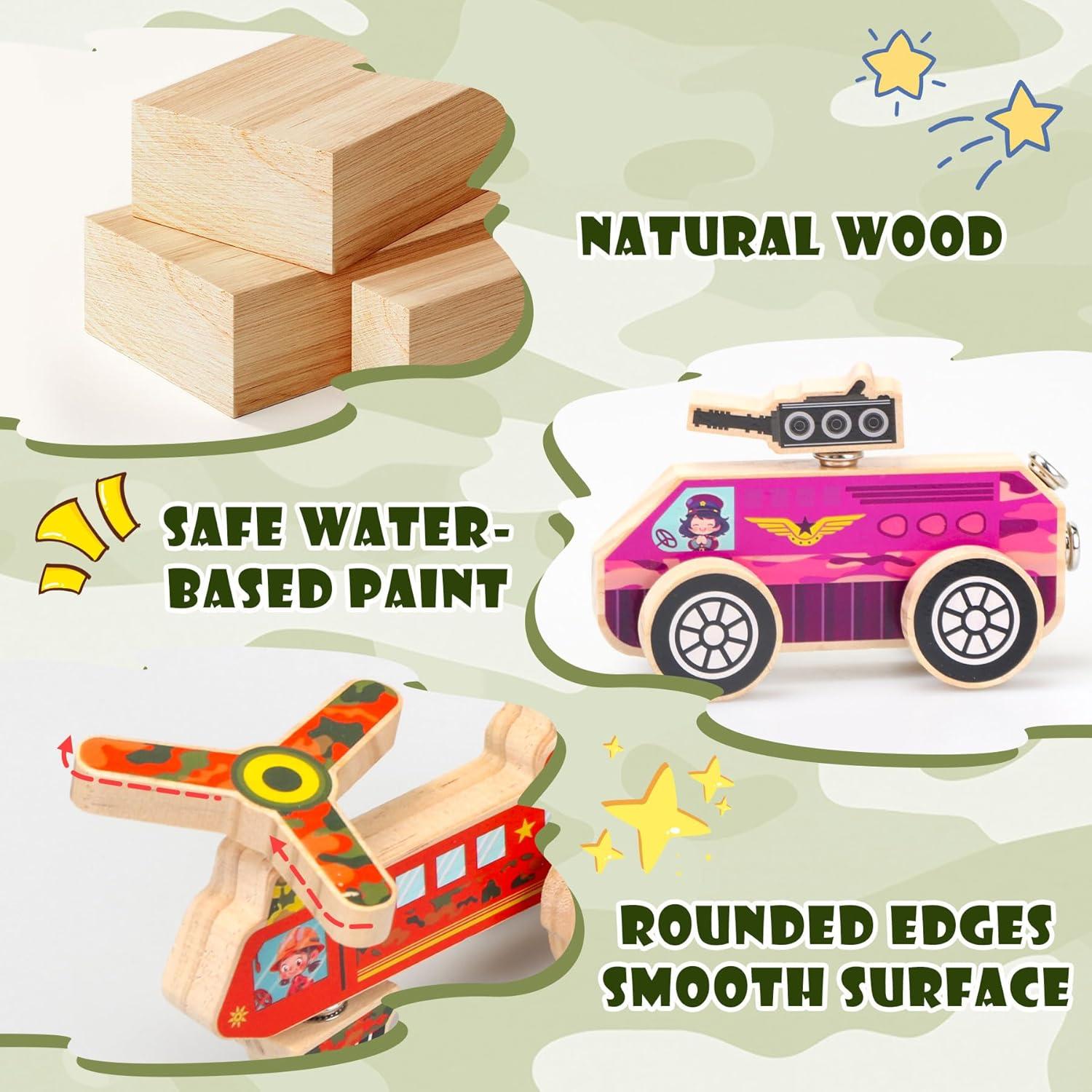 Bloques de Construcción Militar de Madera Teekdeer, 33 Piezas