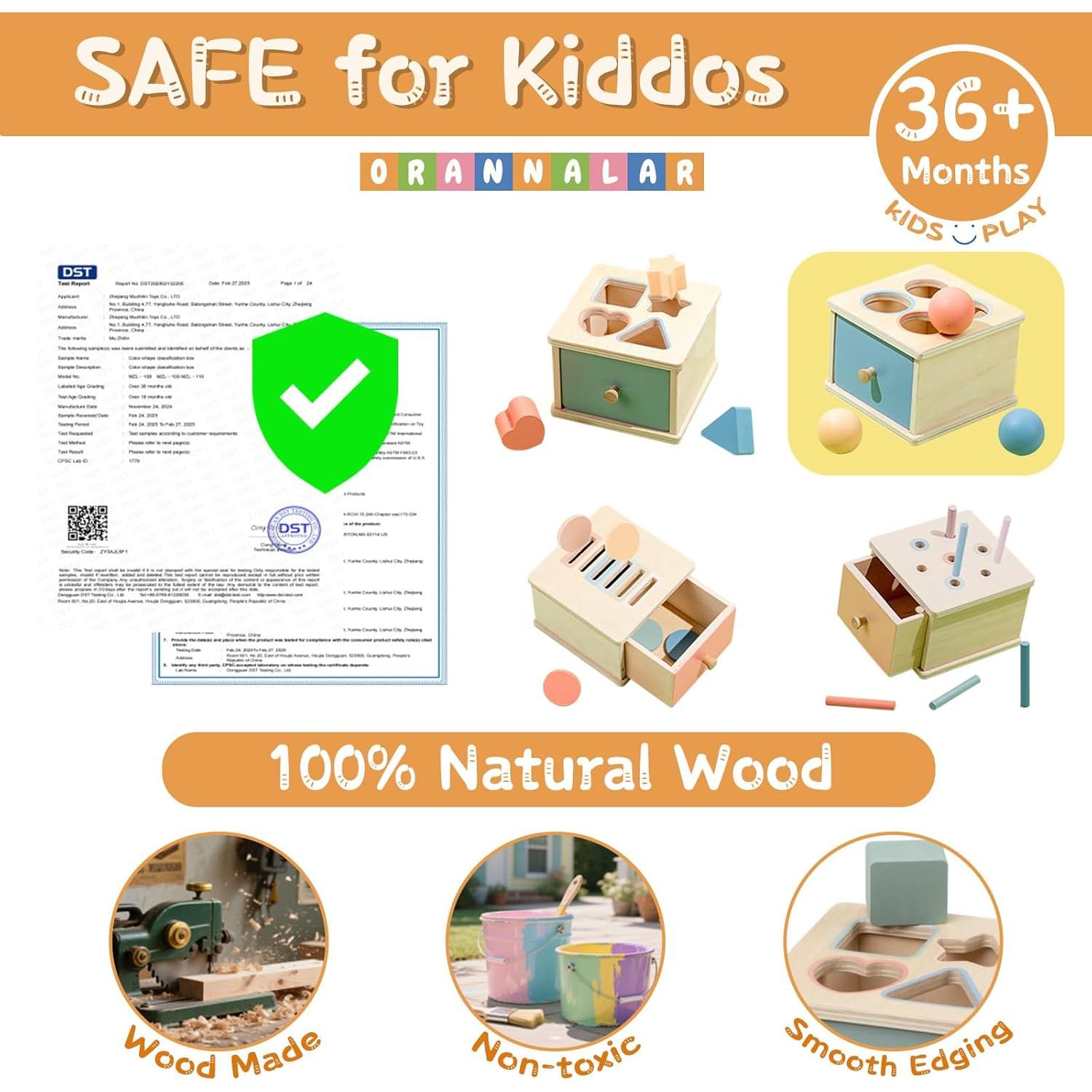 Juguete Montessori Orannalar - Caja de Madera Educativa 12x9 cm