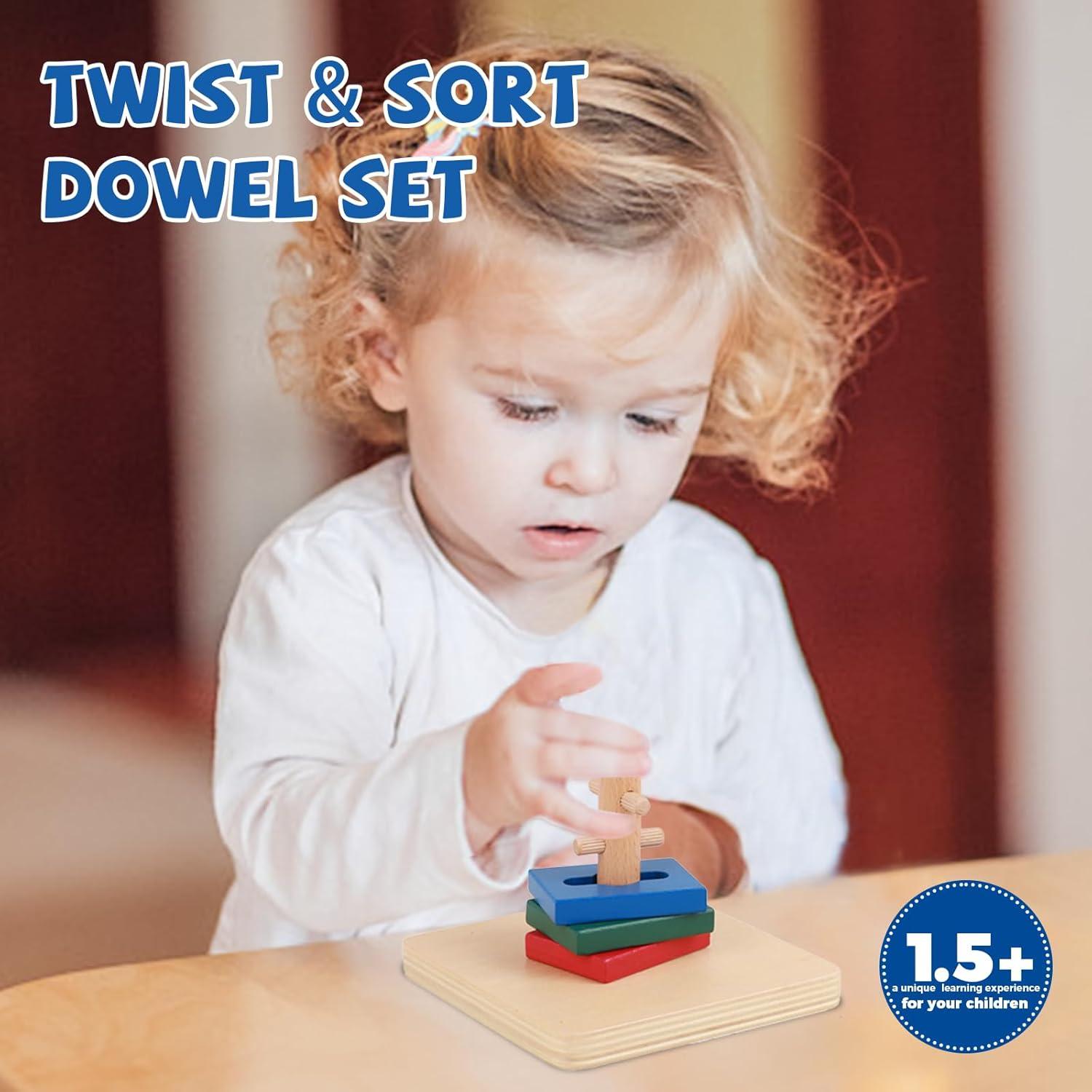 Juguete Montessori Dowel Twist & Sort Adena 15x11.7cm