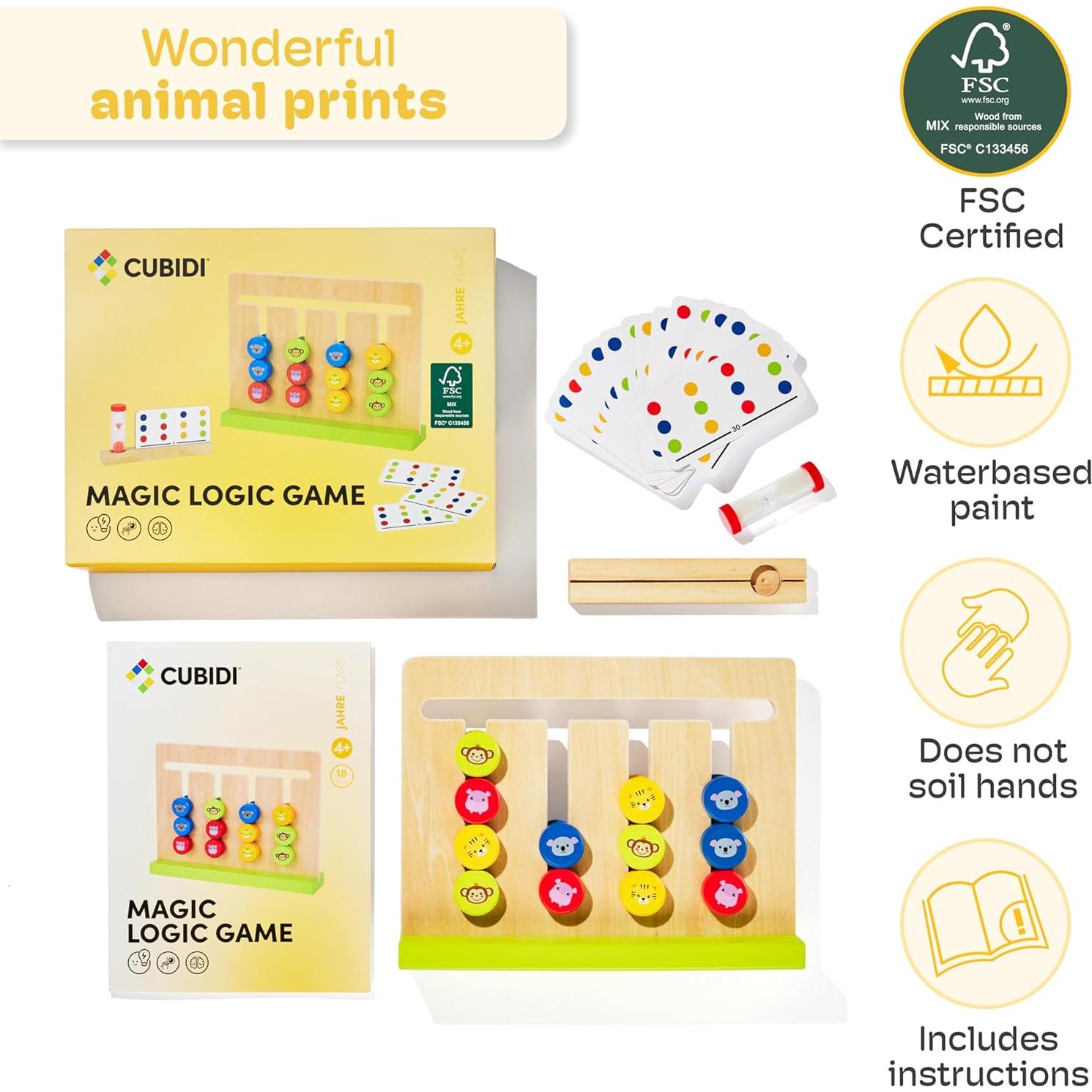 CUBIDI Juego de Clasificación Montessori - Juguete Educativo de Madera para Niños 4+ Años