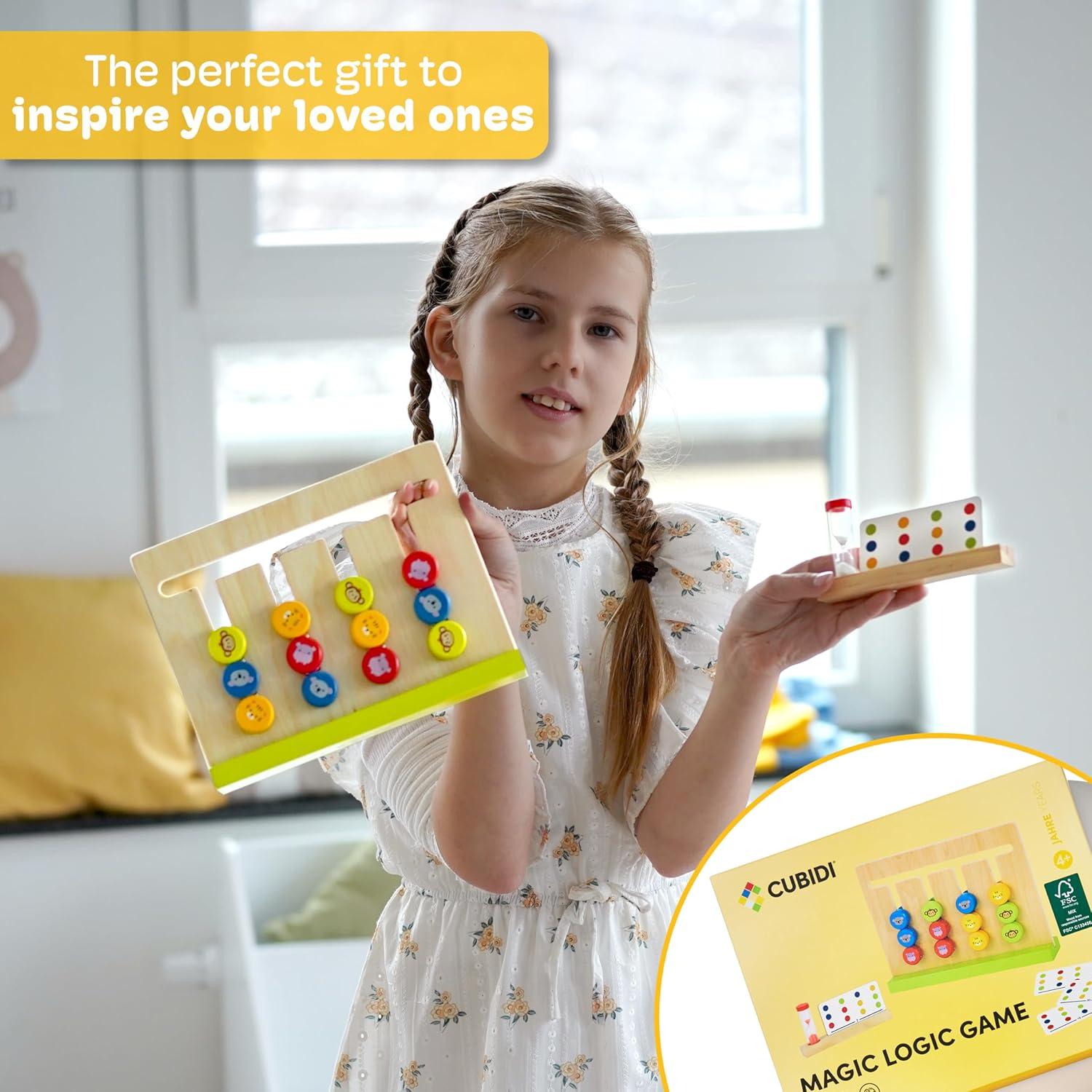 CUBIDI Juego de Clasificación Montessori - Juguete Educativo de Madera para Niños 4+ Años