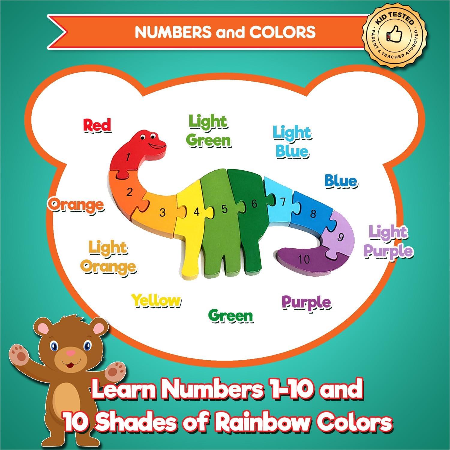 Rompecabezas de Madera Kids Korner - Animales y Números 1-10