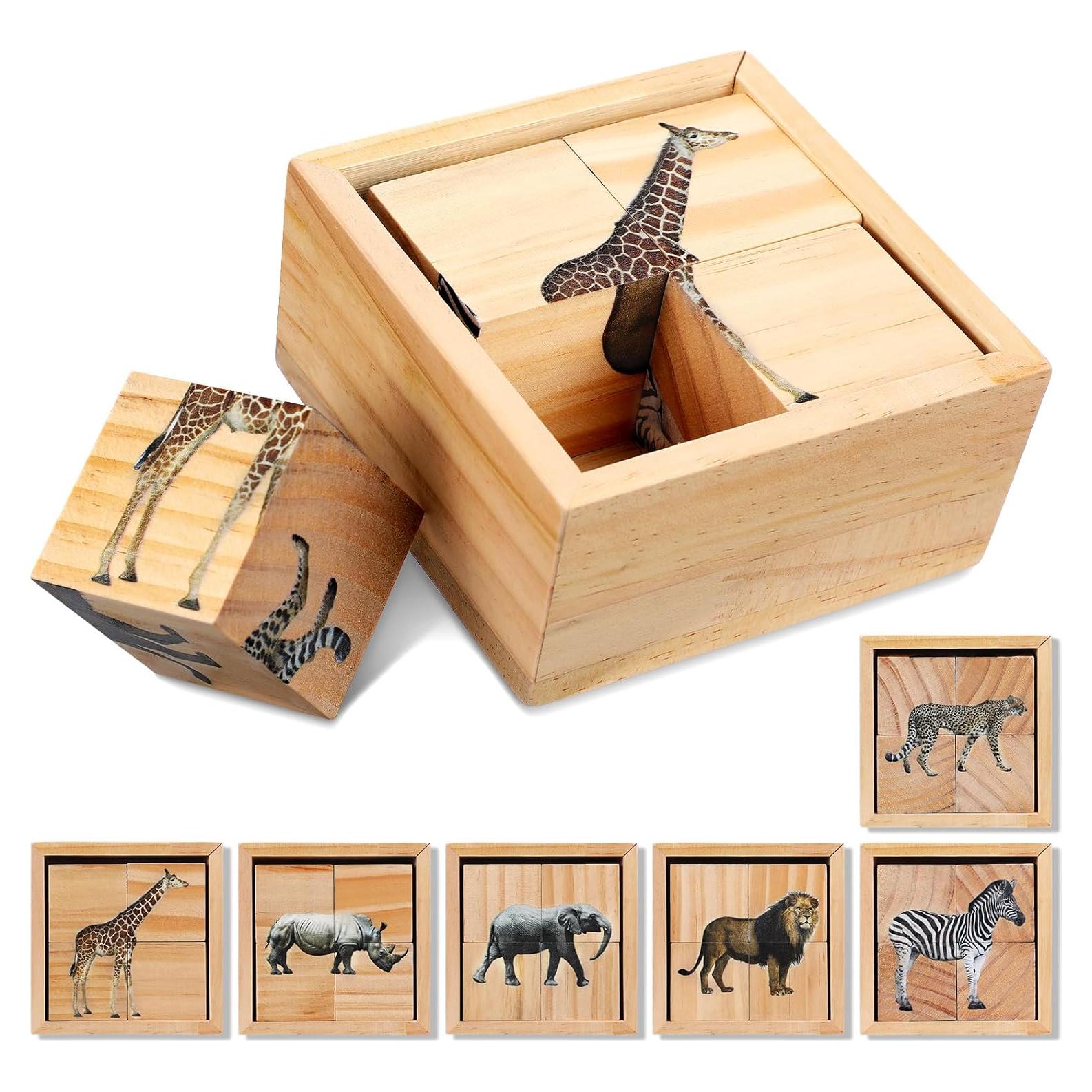 Juego de Rompecabezas de Animales de Madera Soulchen 6 en 1